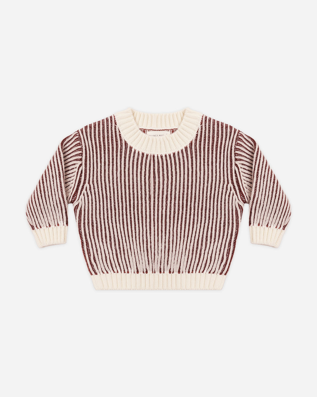 Relaxed Knit Sweater Black Cherry Stripe - Rylee + Cru | Kids Clothes | Trendy Baby Clothes | Modern Infant Outfits |