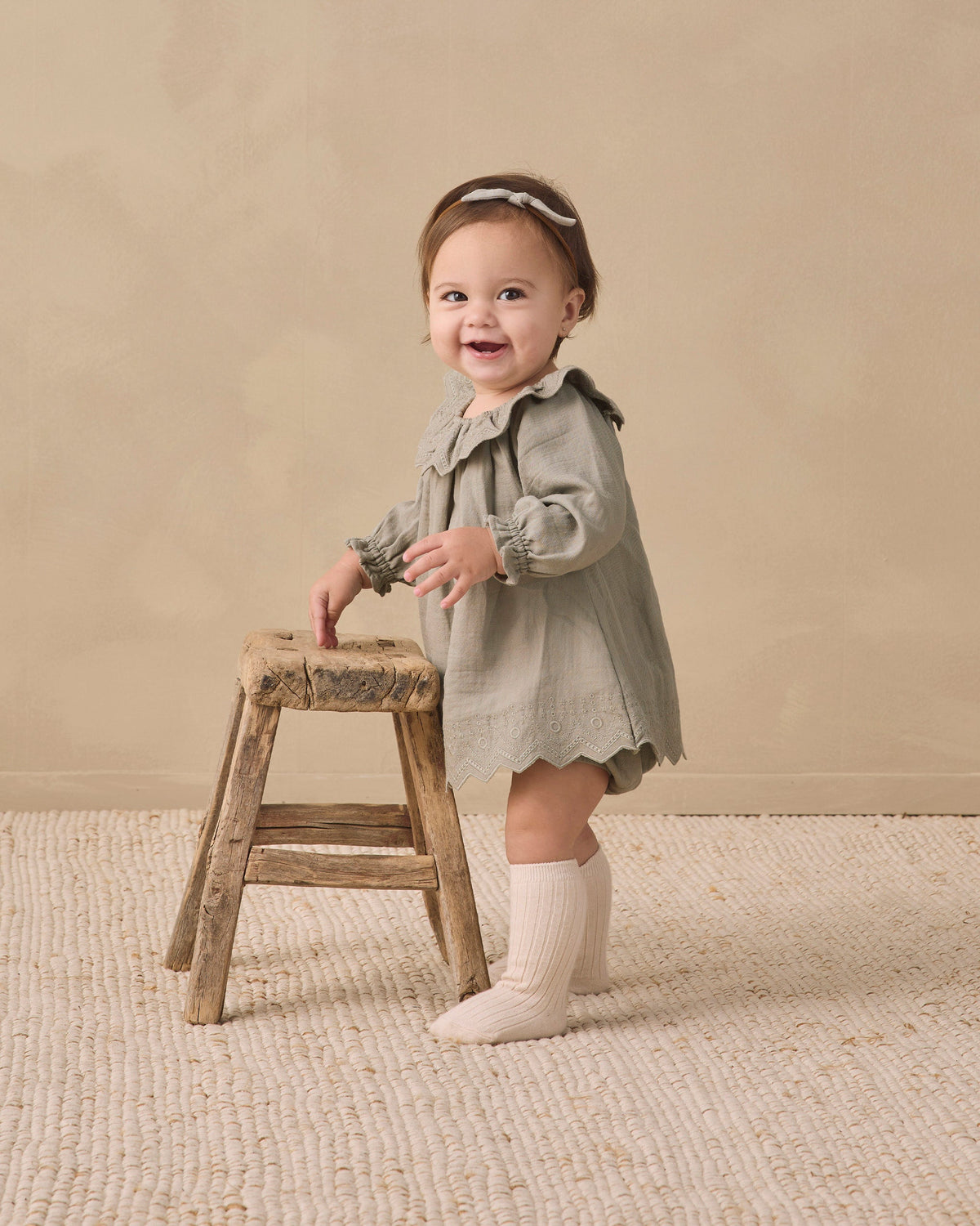 Long Sleeve Isla Dress Laurel - Rylee + Cru | Kids Clothes | Trendy Baby Clothes | Modern Infant Outfits |