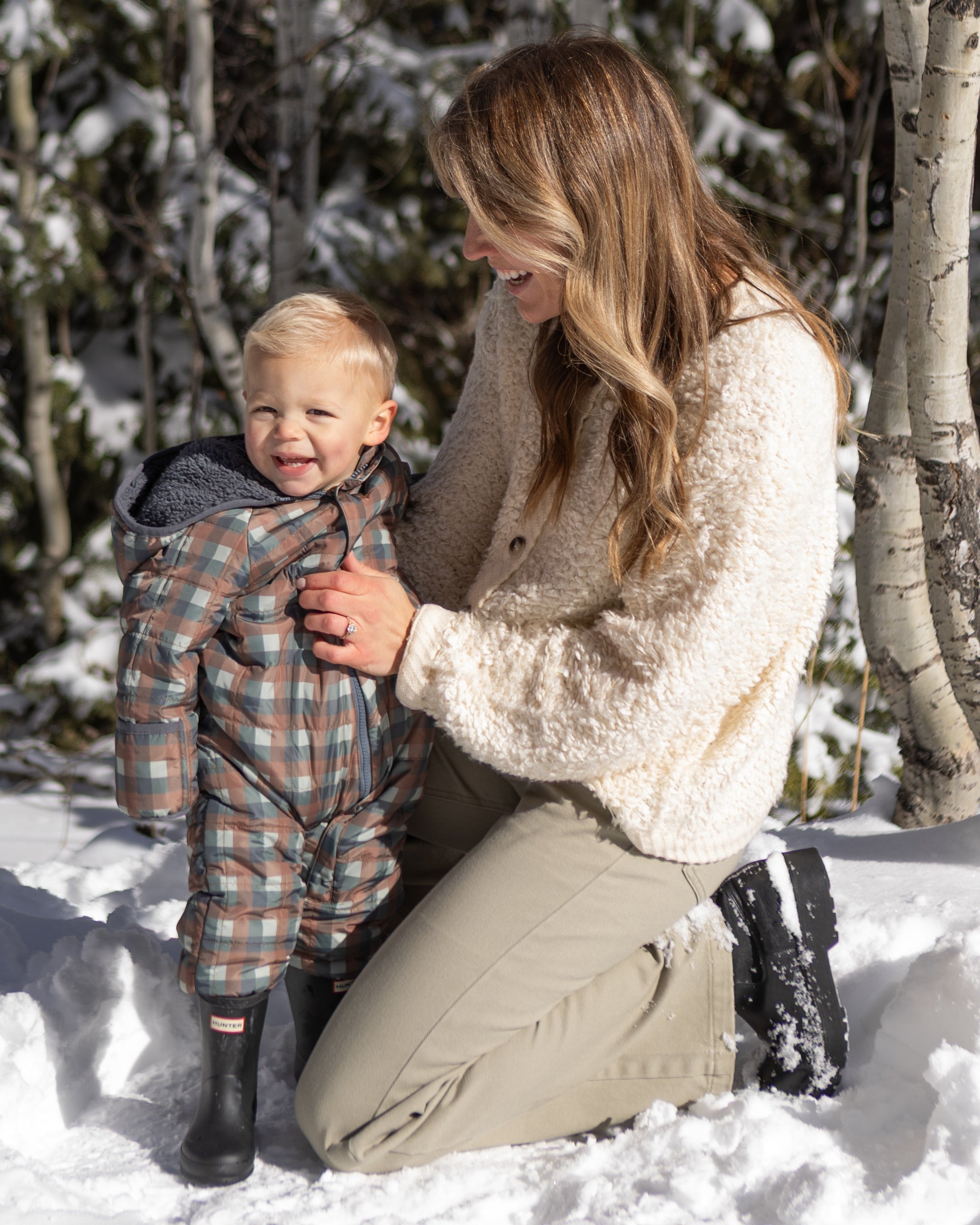 Cedar Puffer Suit Midnight Check - Rylee + Cru | Kids Clothes | Trendy Baby Clothes | Modern Infant Outfits |