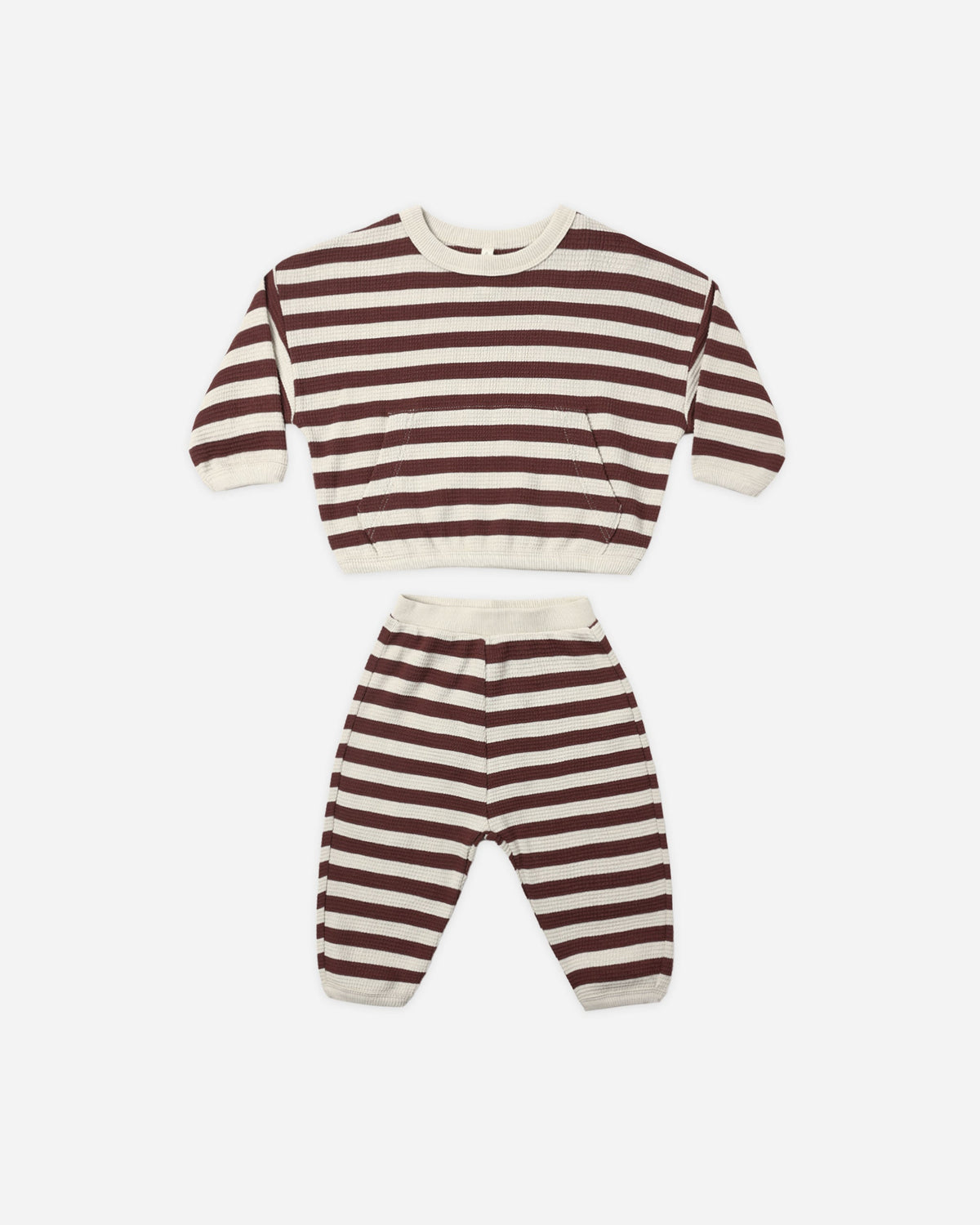 Waffle Slouch Set Black Cherry Stripe - Rylee + Cru | Kids Clothes | Trendy Baby Clothes | Modern Infant Outfits |