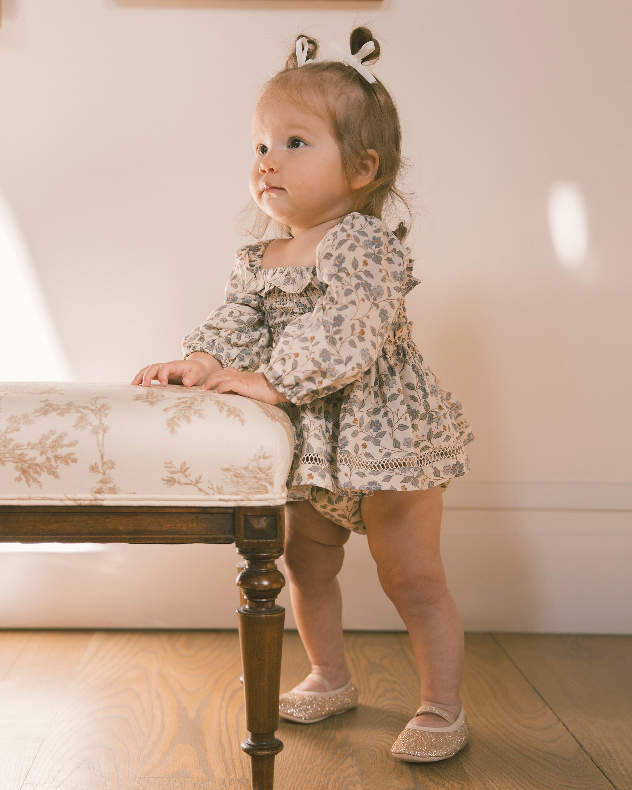 Elodie Romper Blue Garden - Rylee + Cru | Kids Clothes | Trendy Baby Clothes | Modern Infant Outfits |
