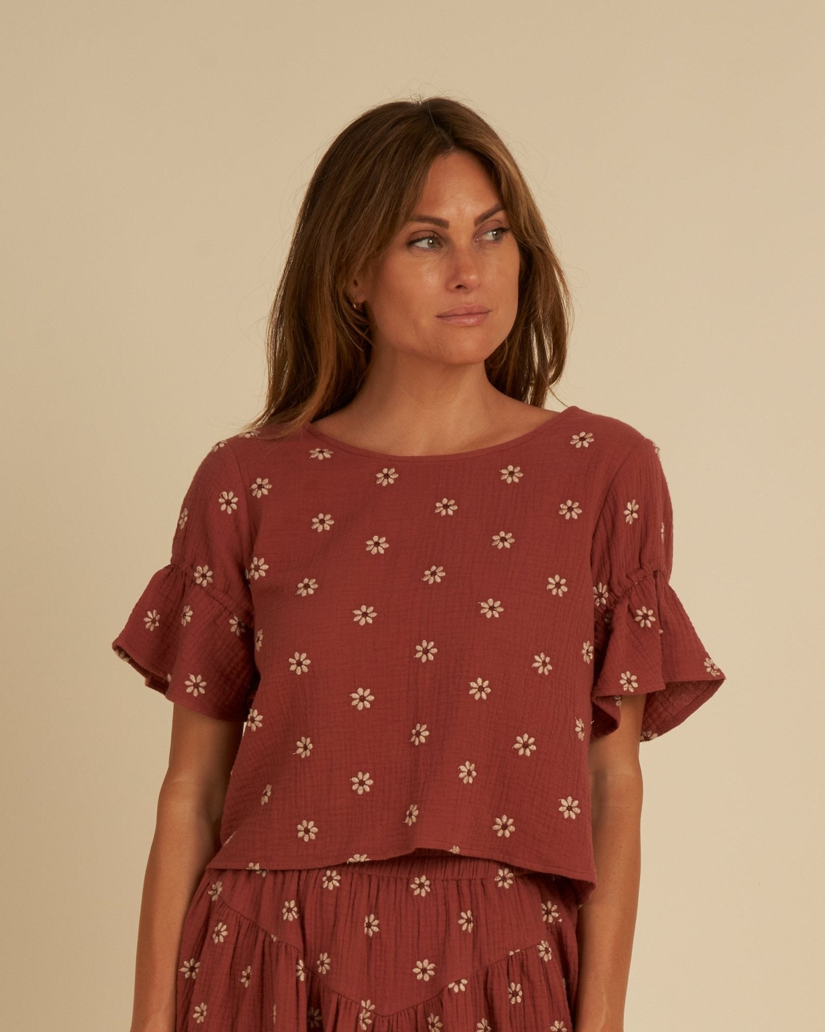 Francie Blouse | Embroidered Daisy - Rylee + Cru Canada