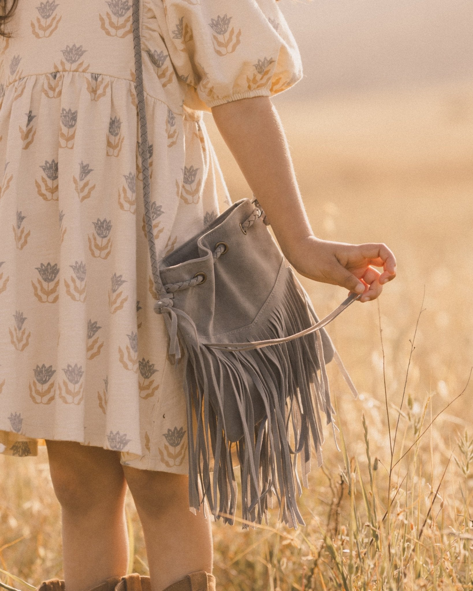 Fringe Crossbody Purse || Dusty Blue - Rylee + Cru Canada