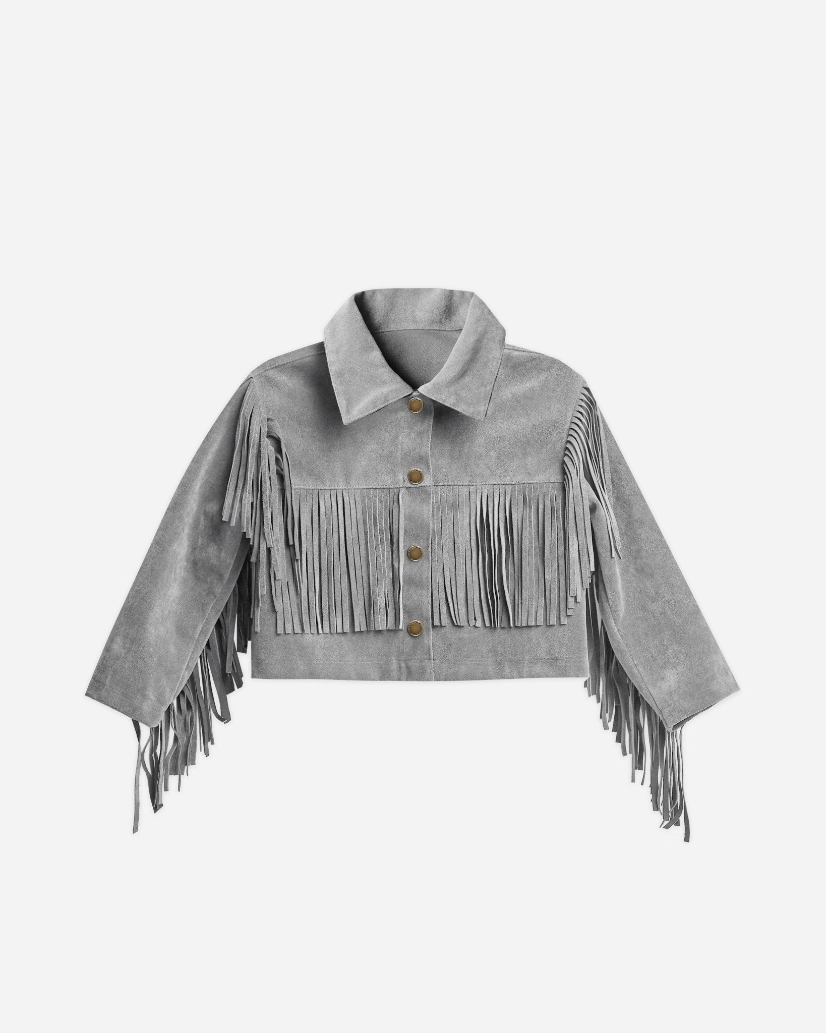 Fringe Jacket || Dusty Blue - Rylee + Cru Canada