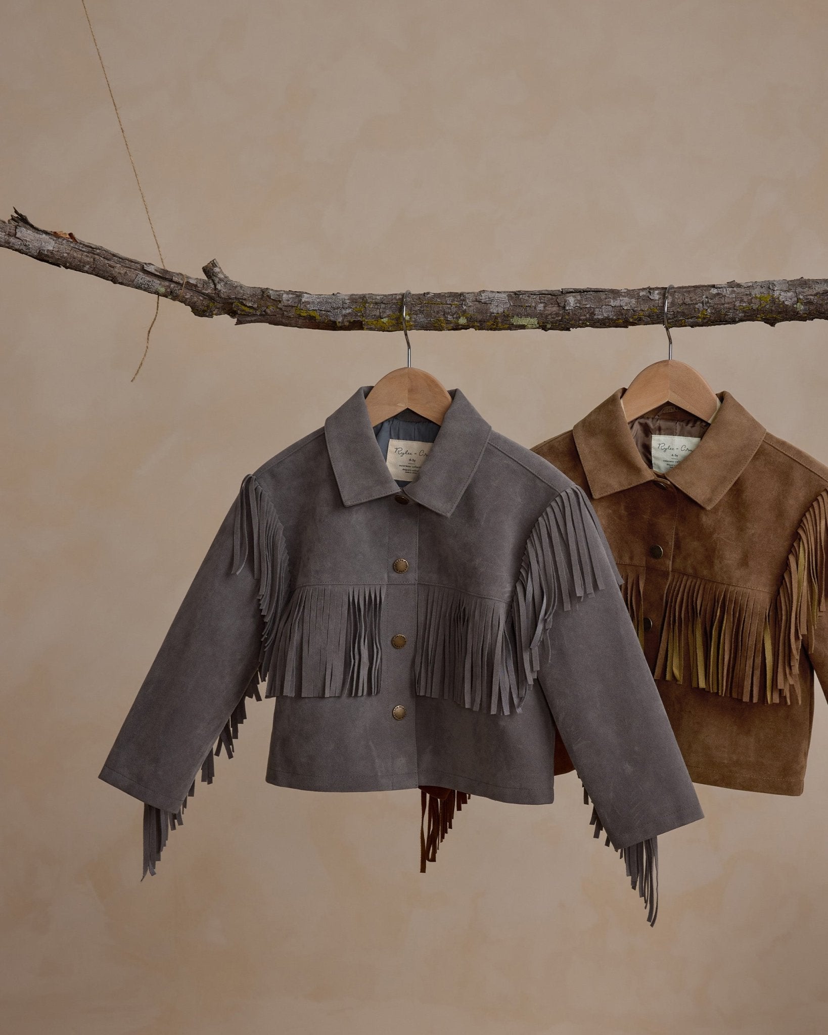 Fringe Jacket || Dusty Blue - Rylee + Cru Canada