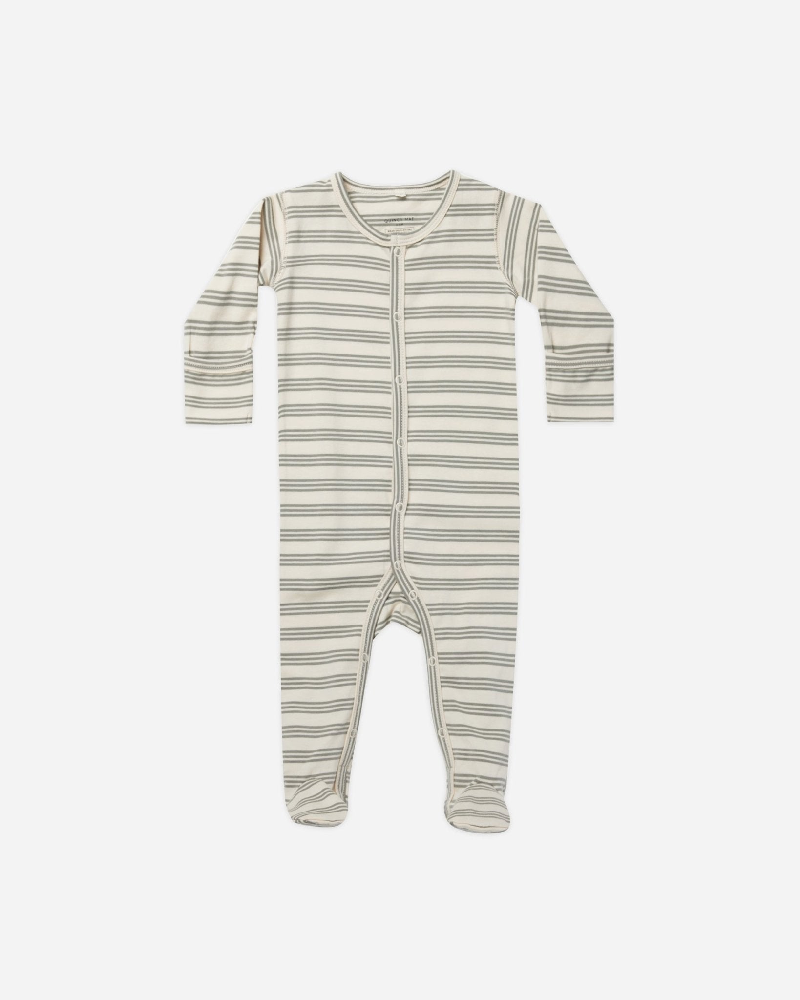 Full Snap Footie || Basil Stripe - Rylee + Cru Canada