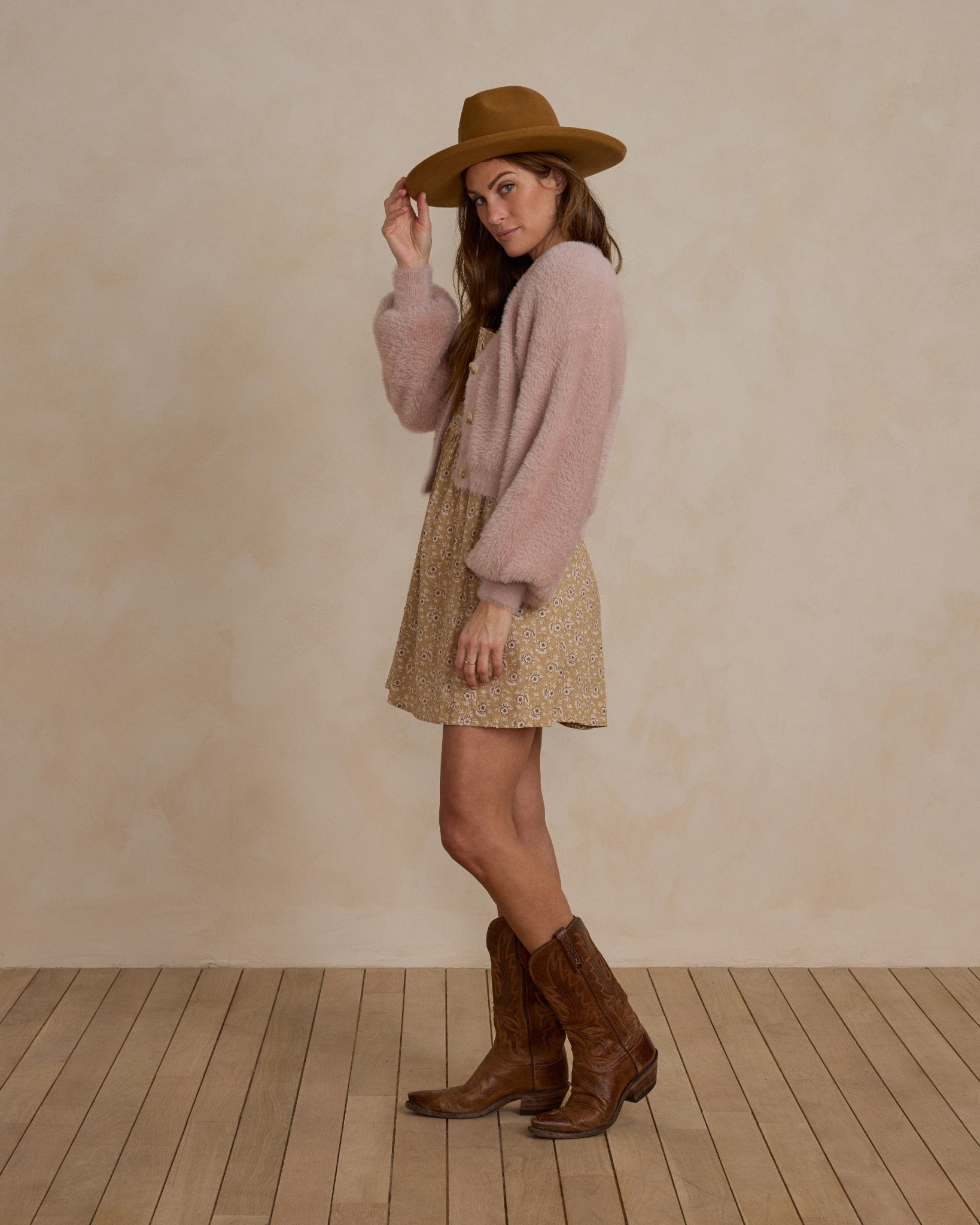 Fuzzy Cardigan | Blush - Rylee + Cru Canada