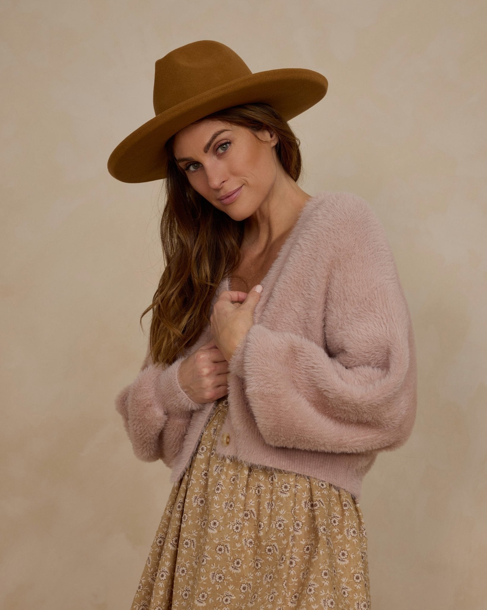 Fuzzy Cardigan | Blush - Rylee + Cru Canada