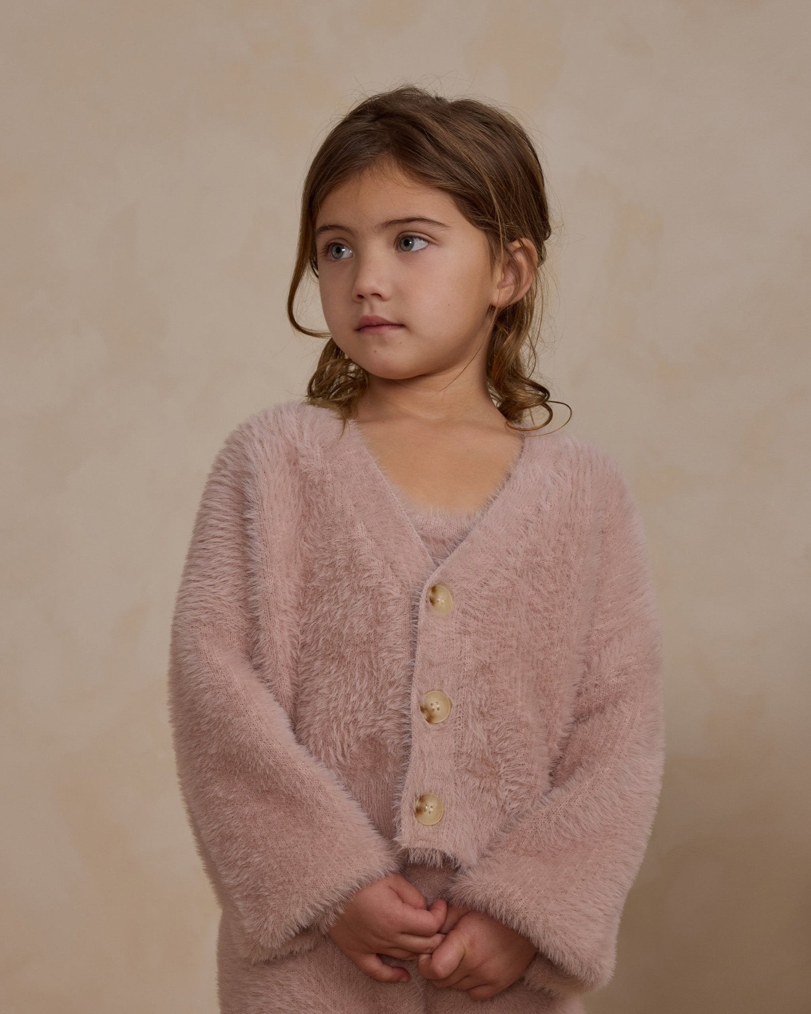 Fuzzy Cardigan || Blush - Rylee + Cru Canada