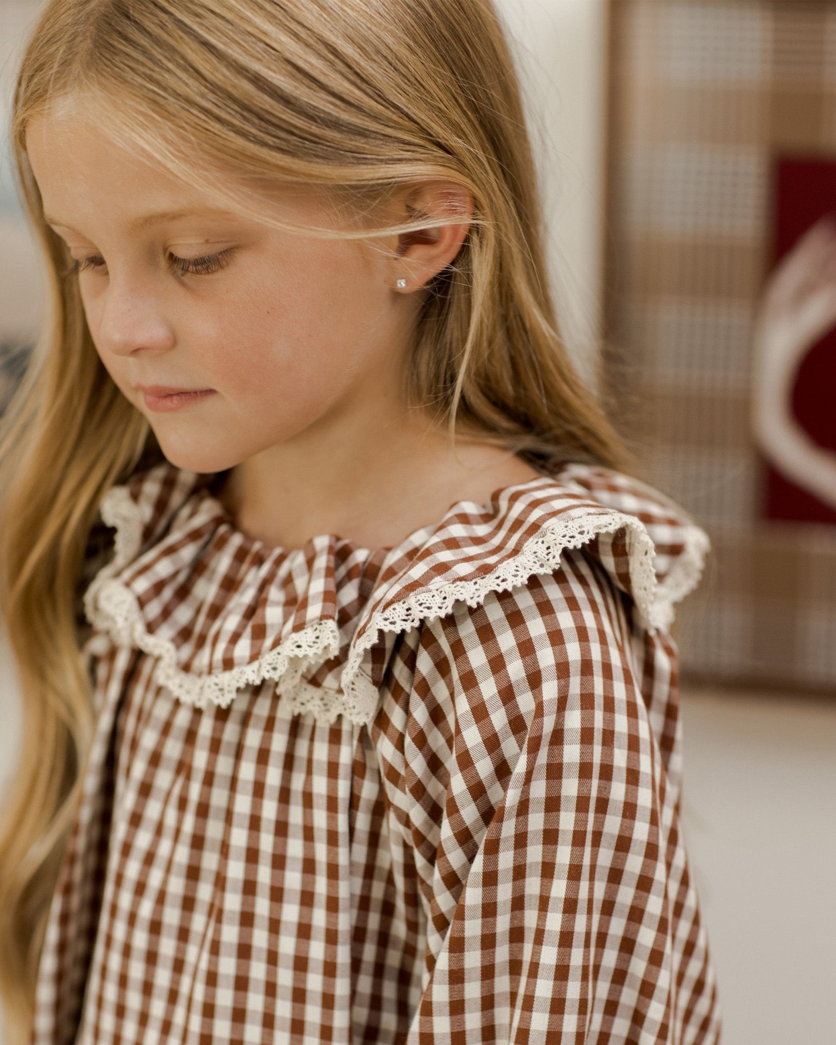 Girl's Nightgown || Brick Gingham - Rylee + Cru Canada