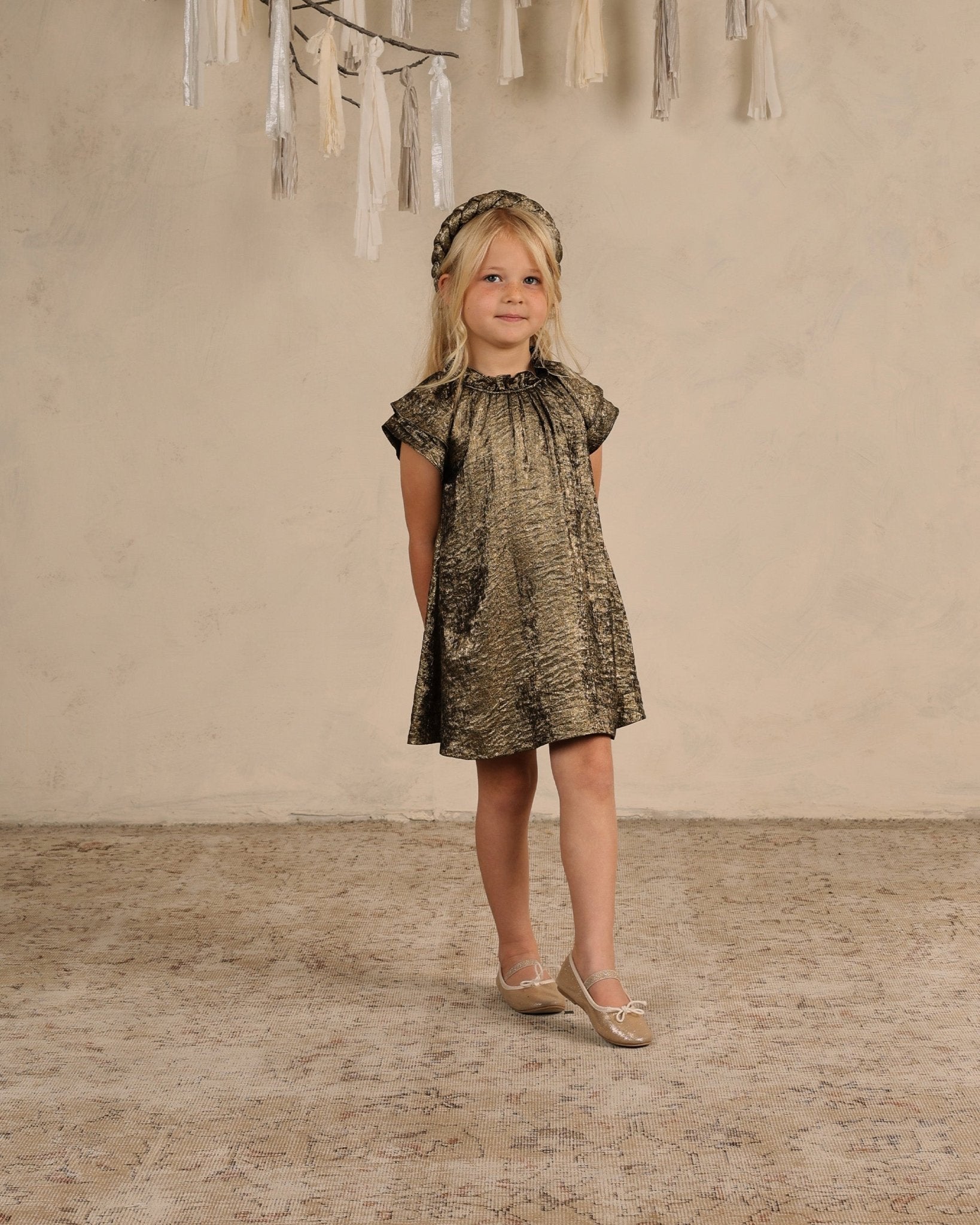 Isabella Dress || Gold - Rylee + Cru Canada