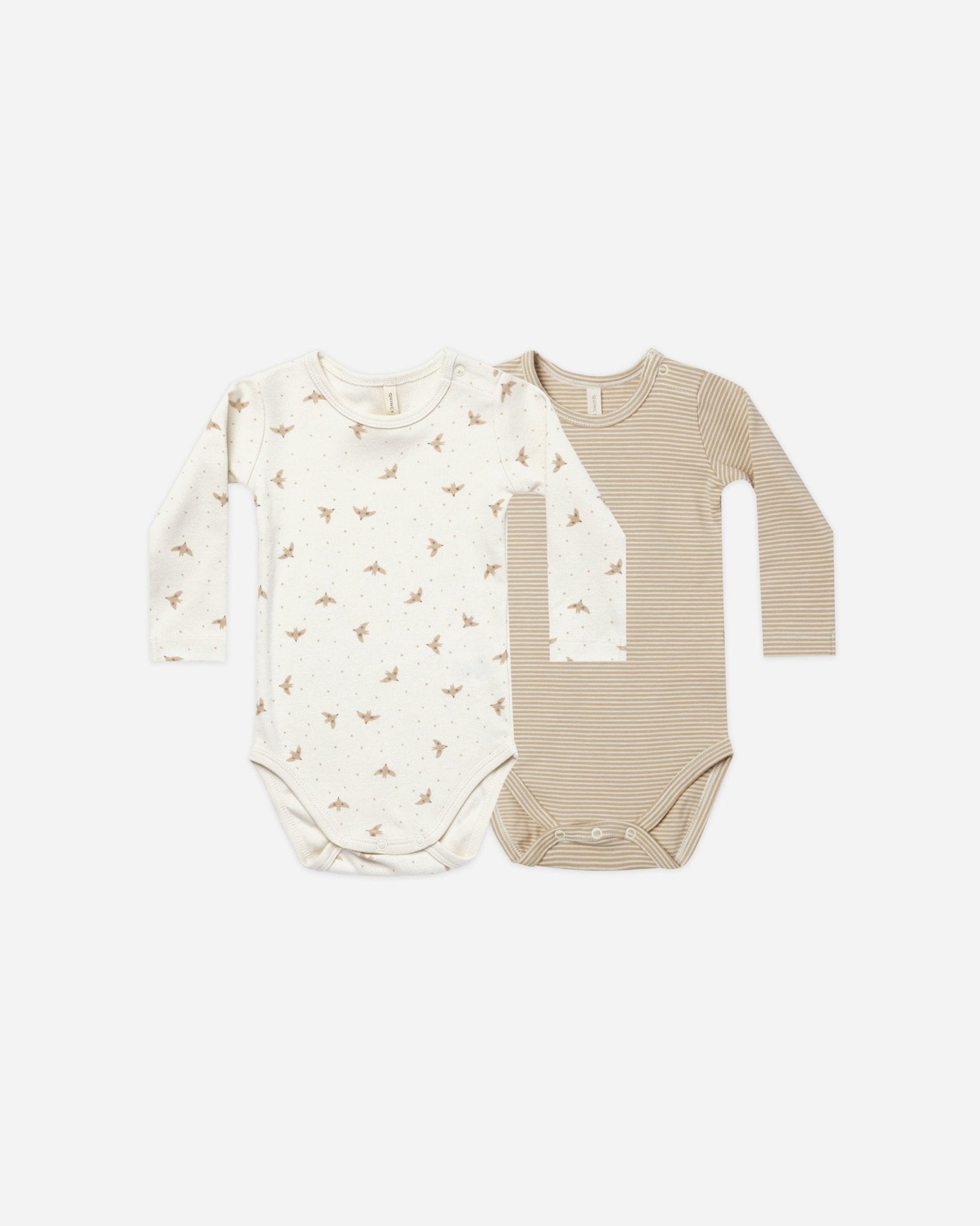 Jersey Bodysuit, 2 - Pack || Doves, Latte Micro Stripe - Rylee + Cru Canada