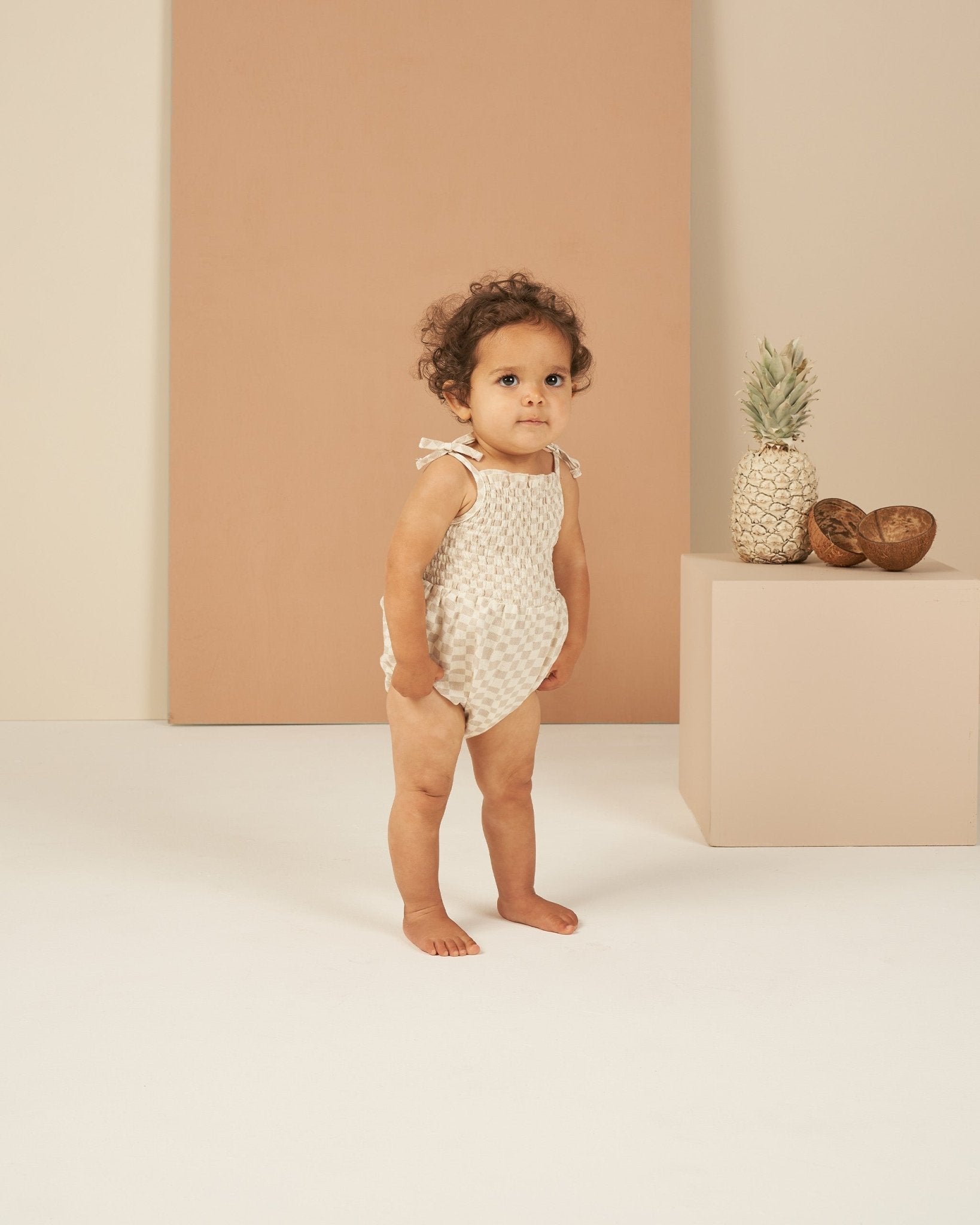 Kaia Romper || Dove Check - Rylee + Cru Canada