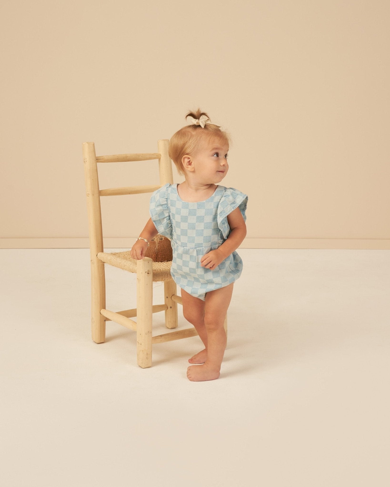 Kalea Romper || Blue Check - Rylee + Cru Canada