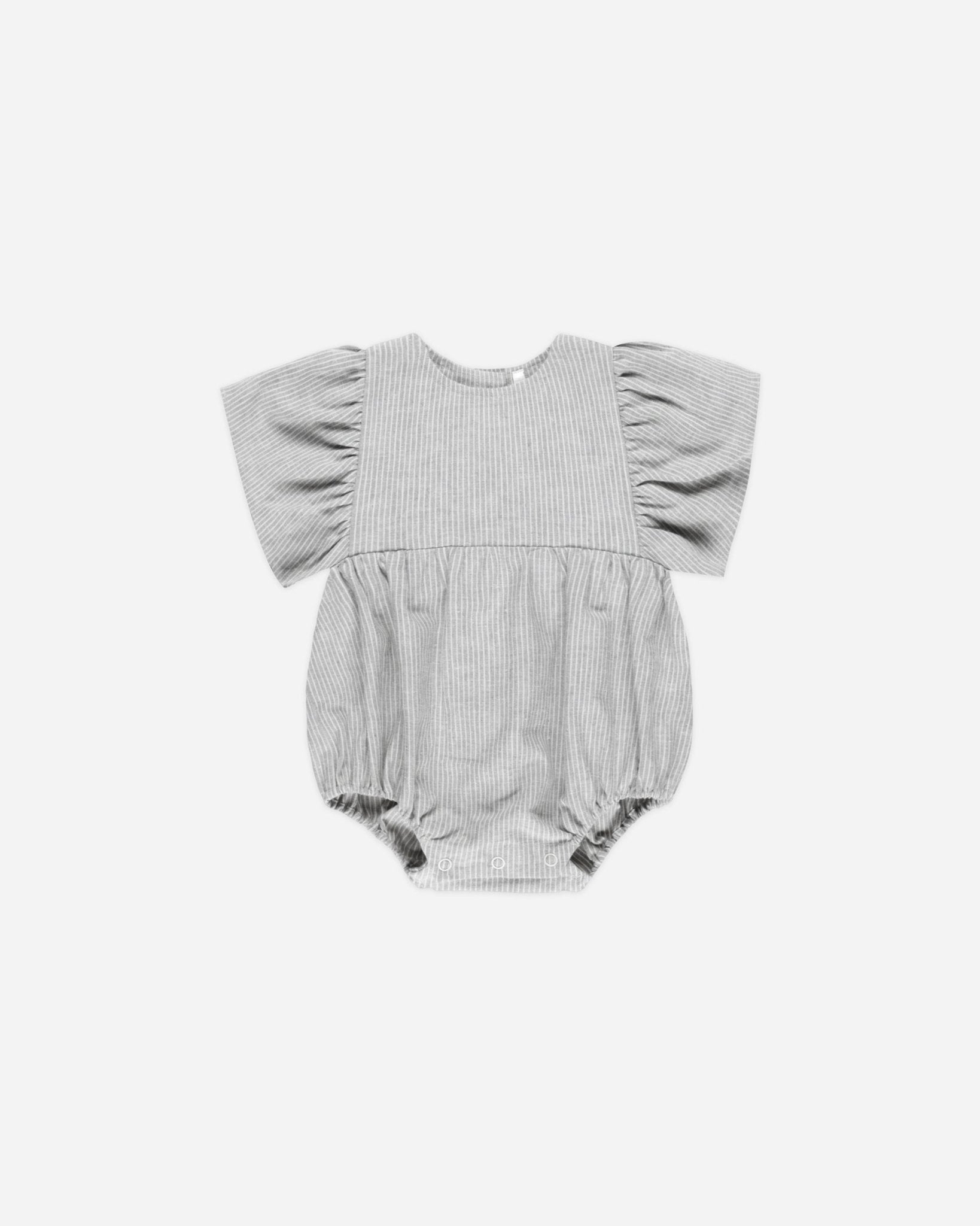 Kalea Romper || Blue Micro Stripe - Rylee + Cru Canada