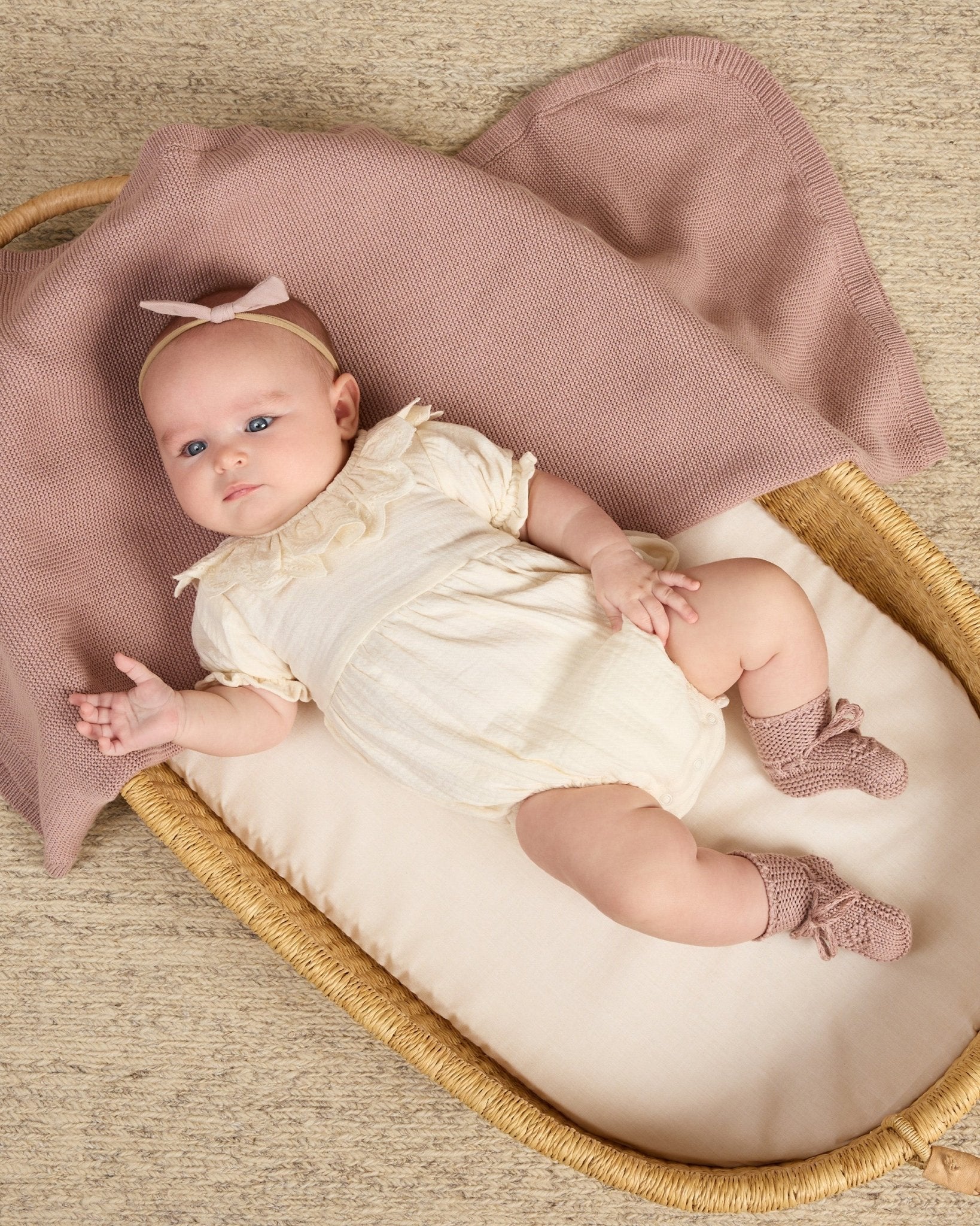 Knit Baby Blanket || Mauve - Rylee + Cru Canada