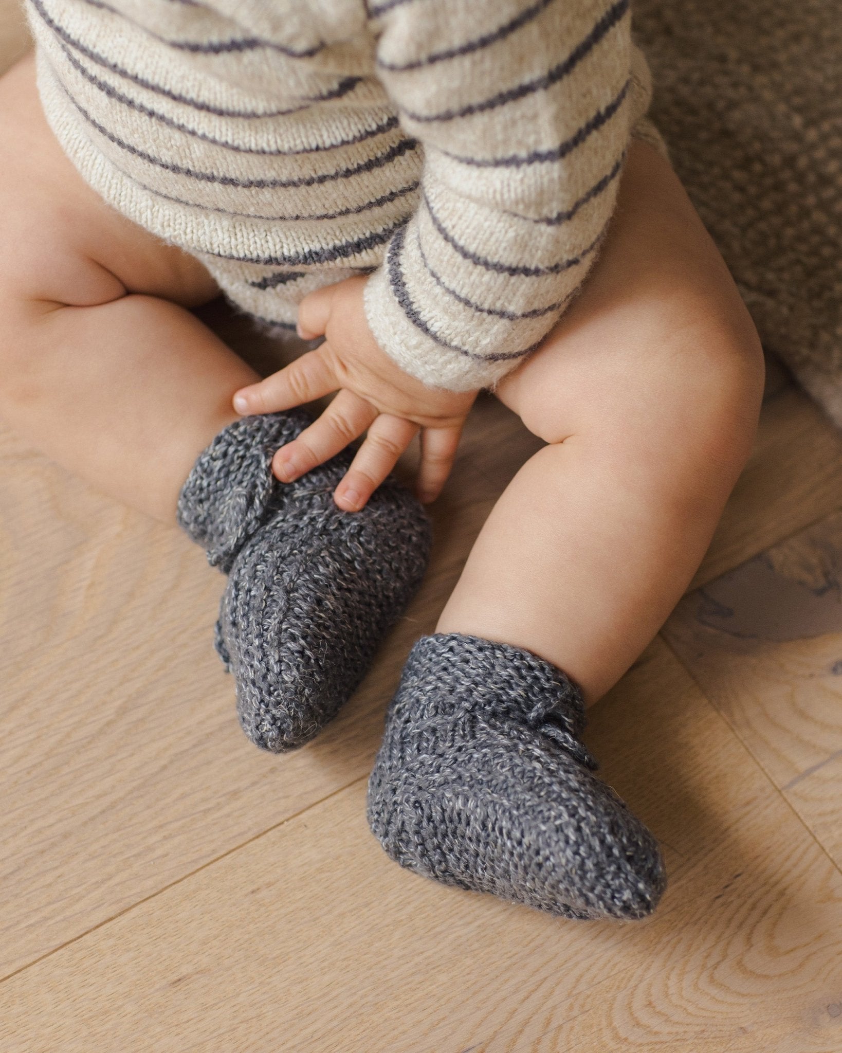 Knit Booties || Indigo - Rylee + Cru Canada