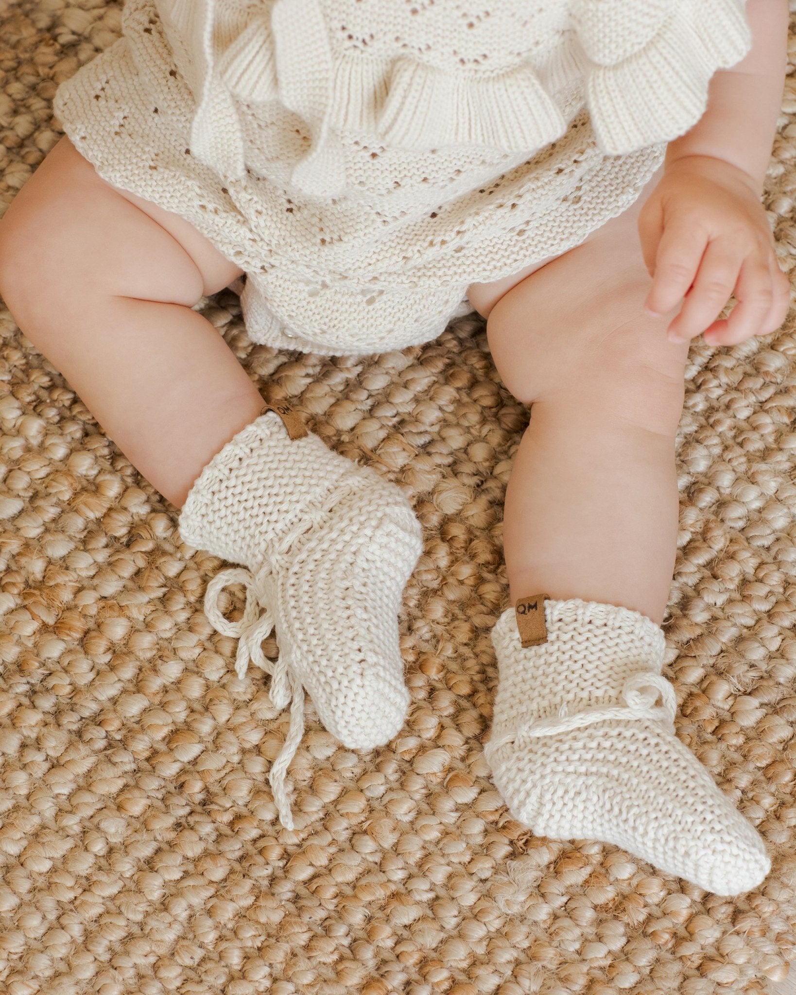 Knit Booties || Speckled Natural - Rylee + Cru Canada