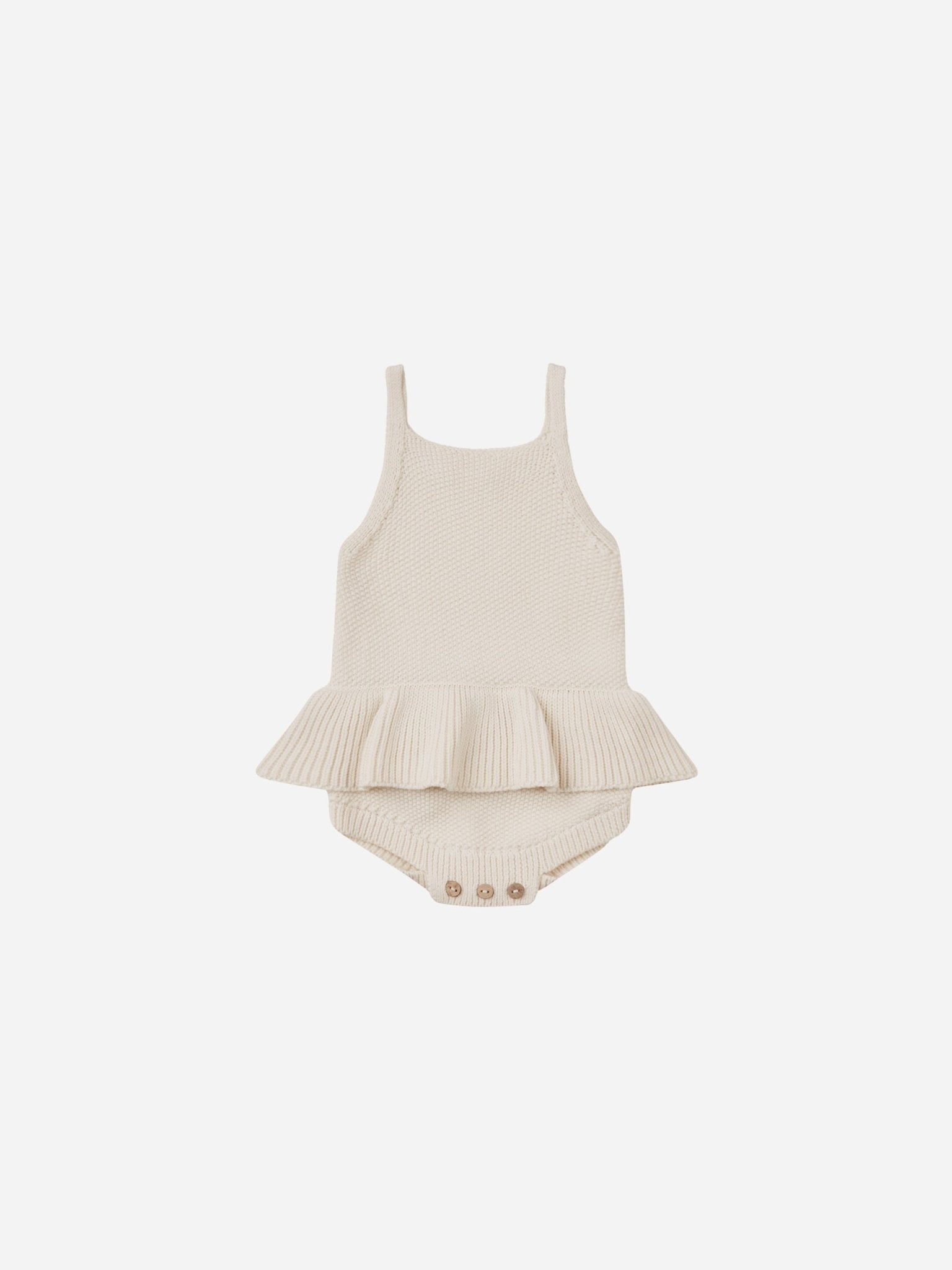 Knit Ruffle Romper || Natural - Rylee + Cru Canada