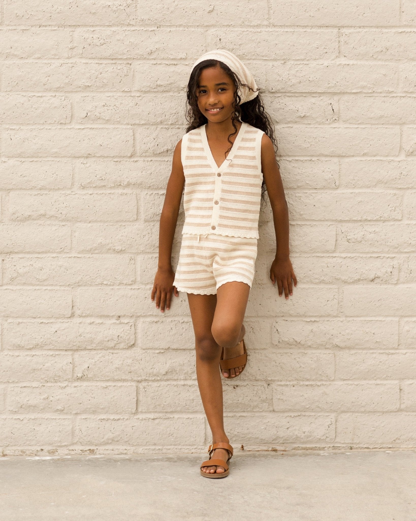 Knit Shorts || Sand Stripe - Rylee + Cru Canada