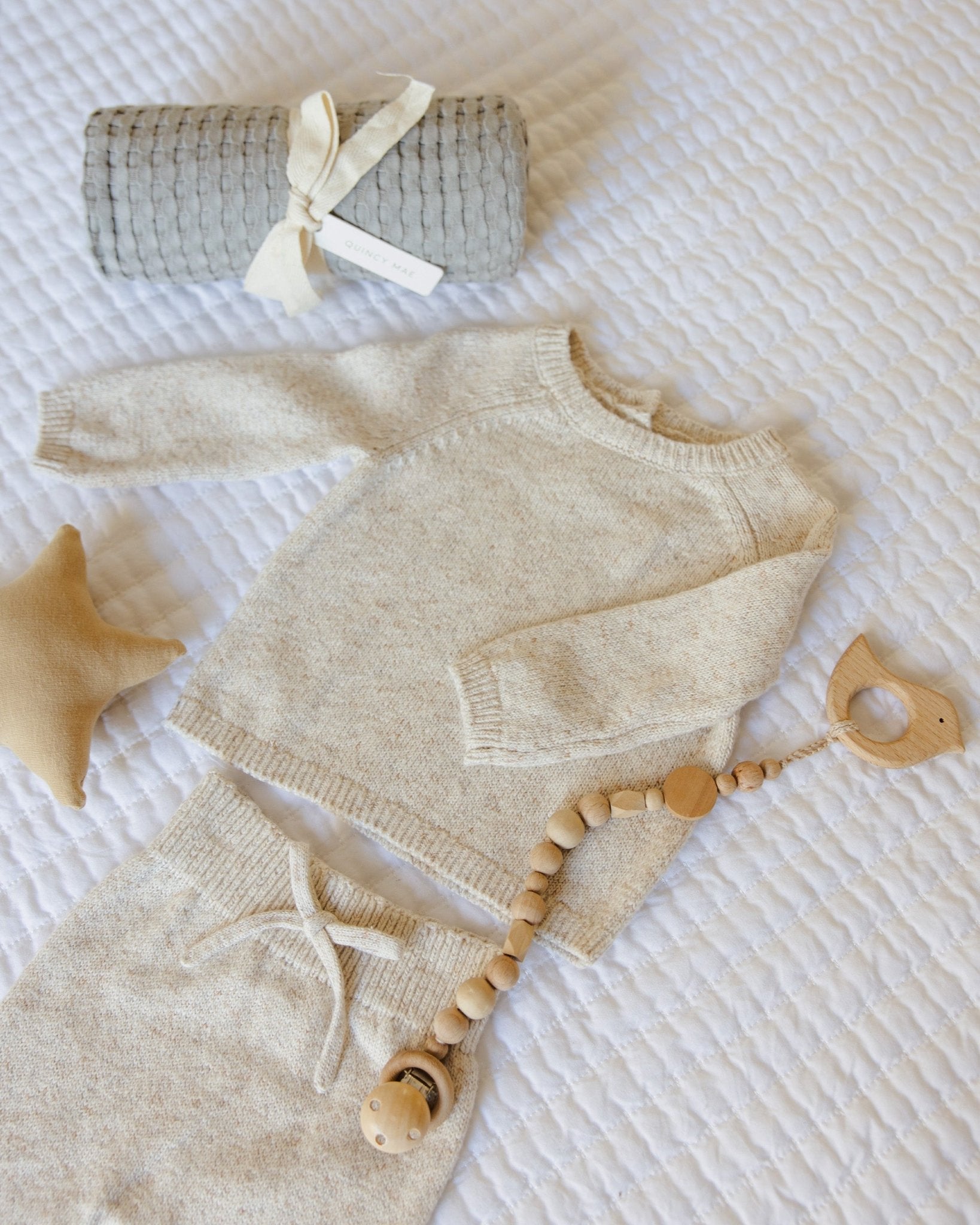 Knit Sweater || Speckled Natural - Rylee + Cru Canada