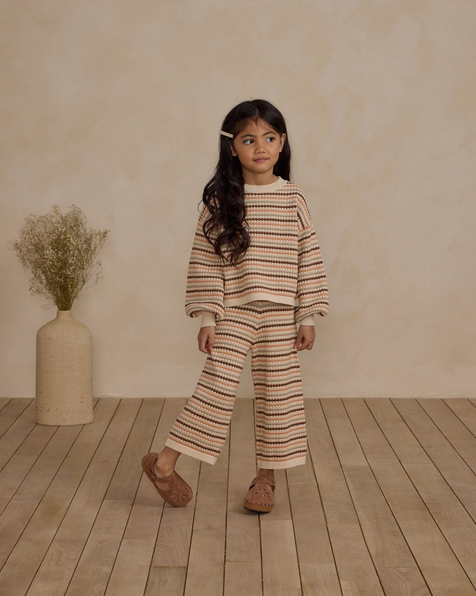 Knit Wide Leg Pant || Honeycomb Stripe - Rylee + Cru Canada