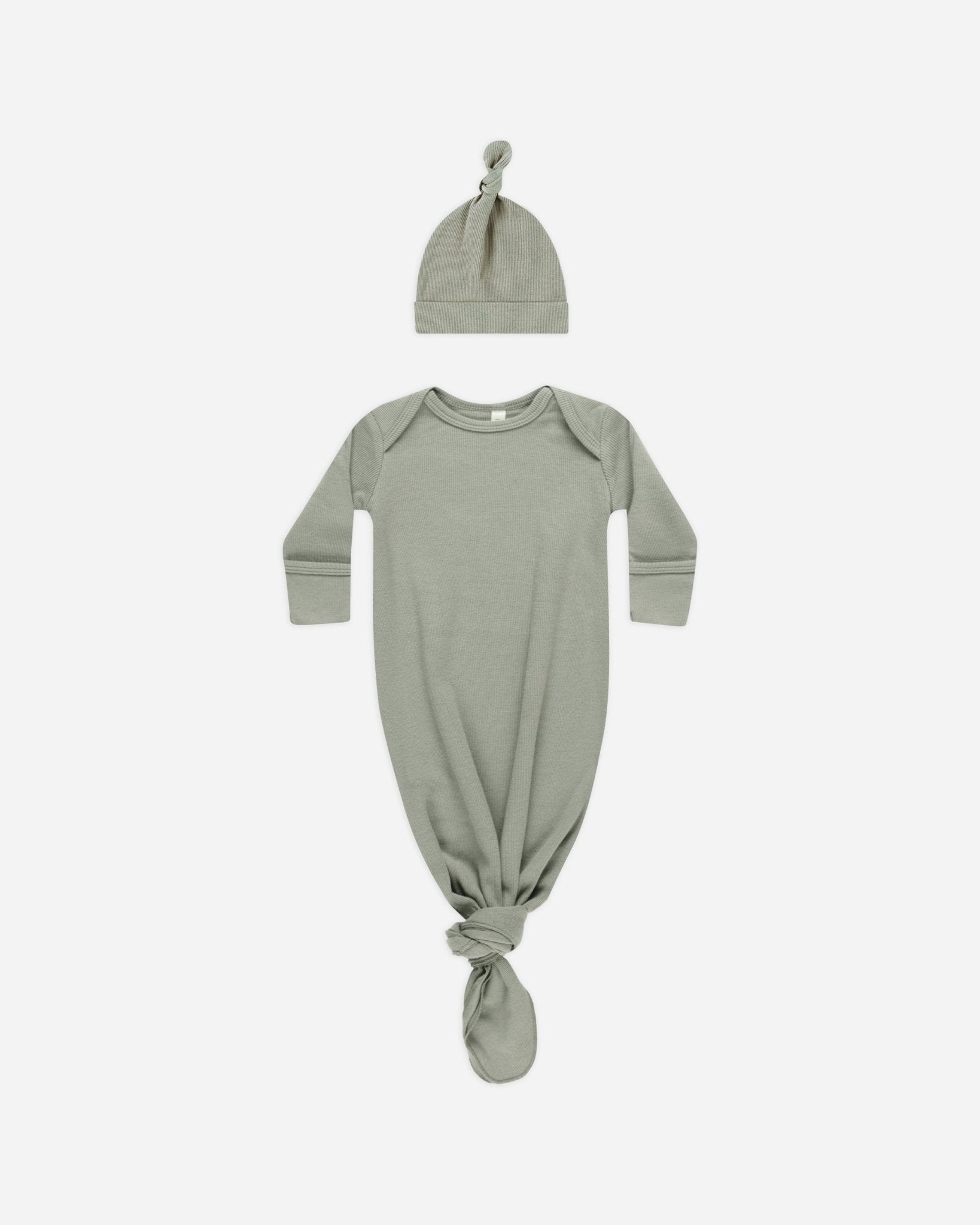 Knotted Baby Gown + Hat Set || Basil - Rylee + Cru Canada