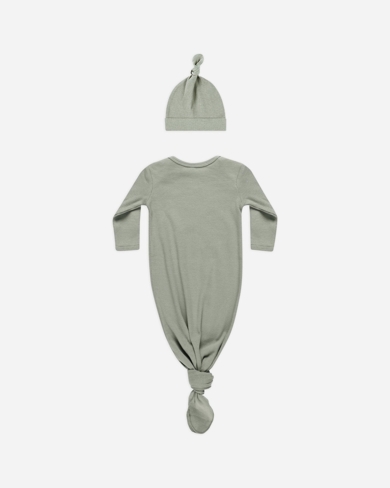 Knotted Baby Gown + Hat Set || Basil - Rylee + Cru Canada