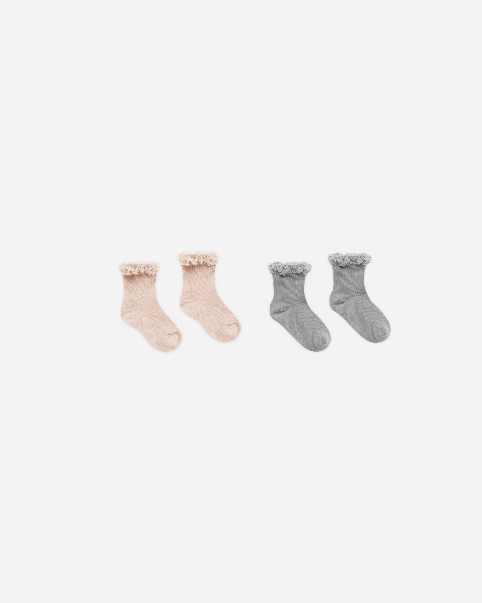 Lace Trim Sock Sets || Shell, Dusty Blue - Rylee + Cru Canada