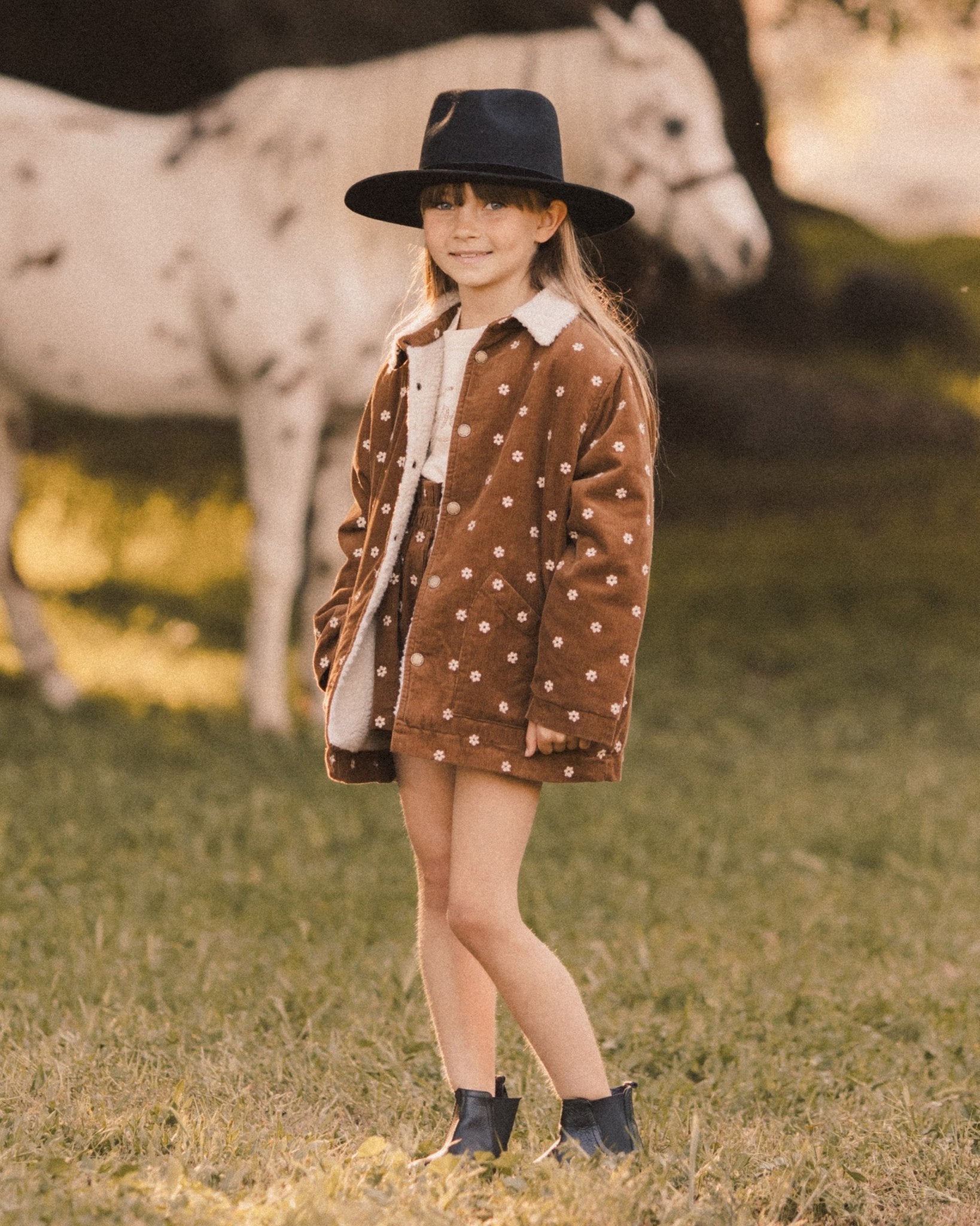 Long Chore Coat || Floral Embroidery - Rylee + Cru Canada