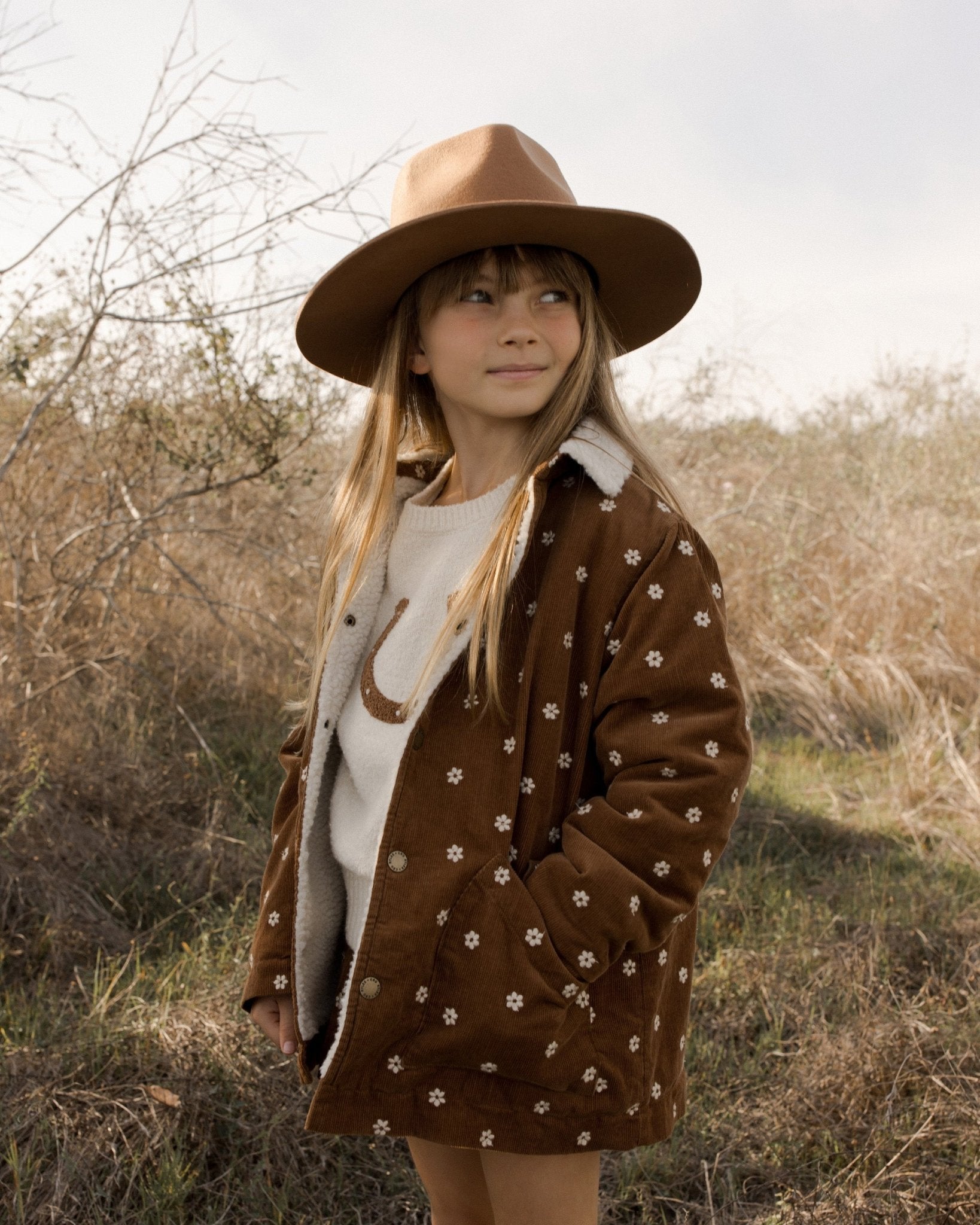 Long Chore Coat || Floral Embroidery - Rylee + Cru Canada