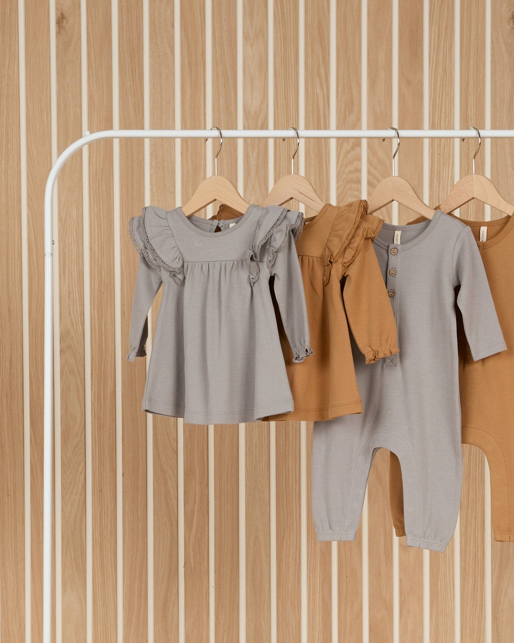 Long Sleeve Flutter Dress || Golden - Rylee + Cru Canada