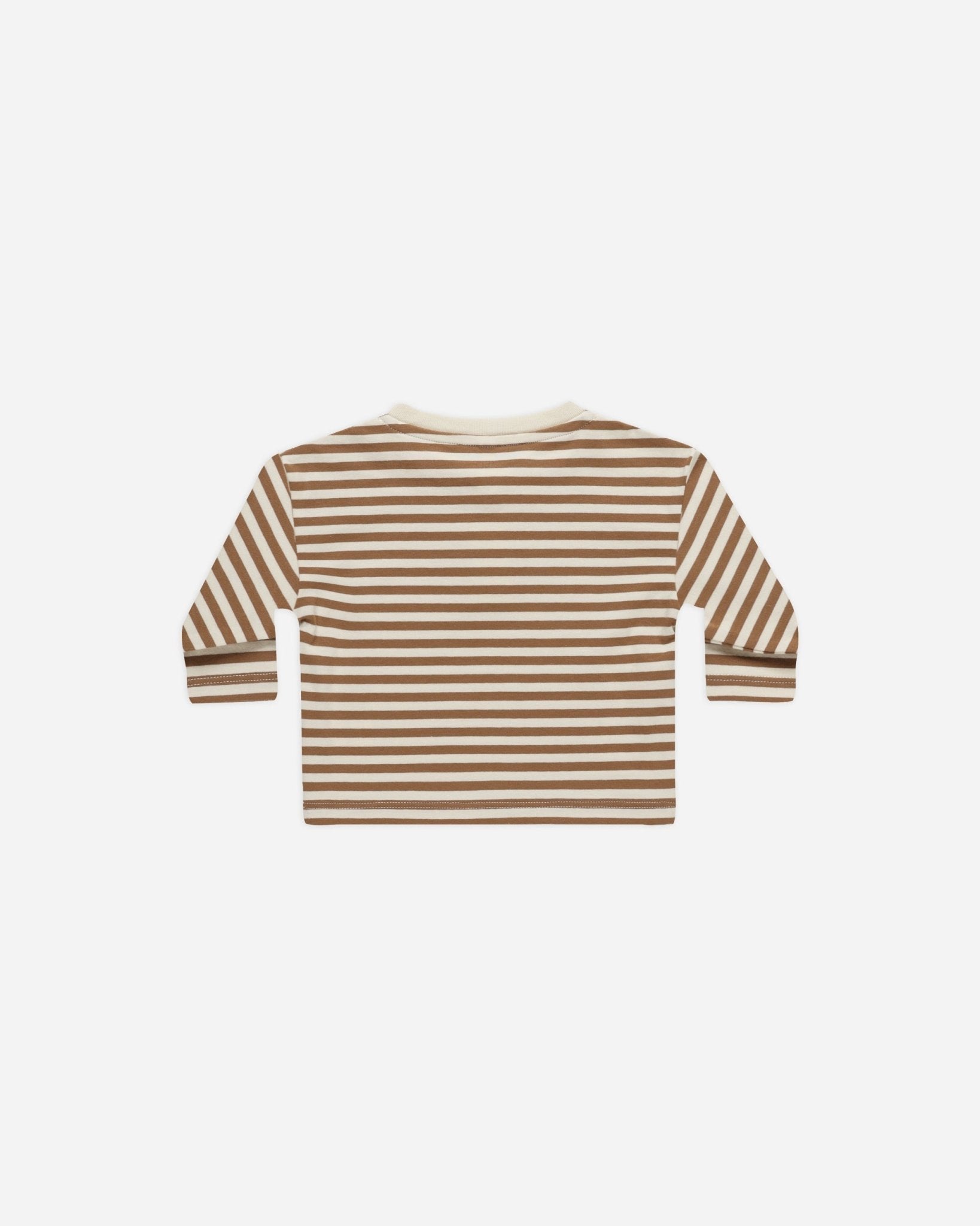 Long Sleeve Henley Tee || Cinnamon Stripe - Rylee + Cru Canada