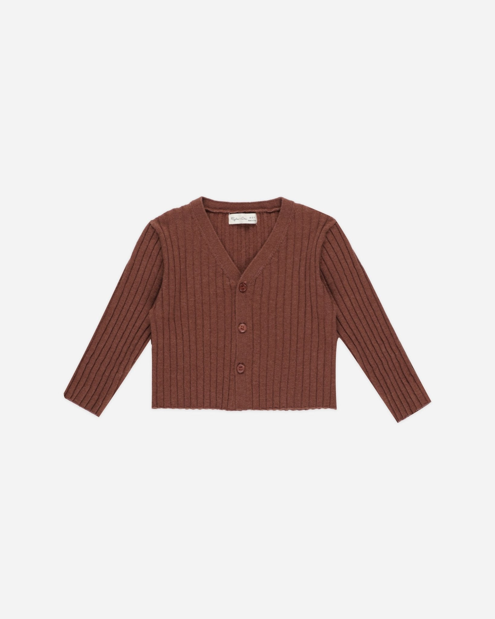 Long Sleeve Knit Button Top || Brick - Rylee + Cru Canada