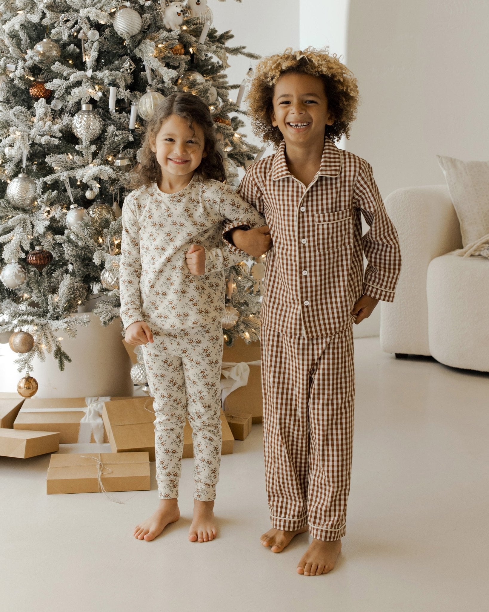 Long Sleeve Pajamas || Brick Gingham - Rylee + Cru Canada