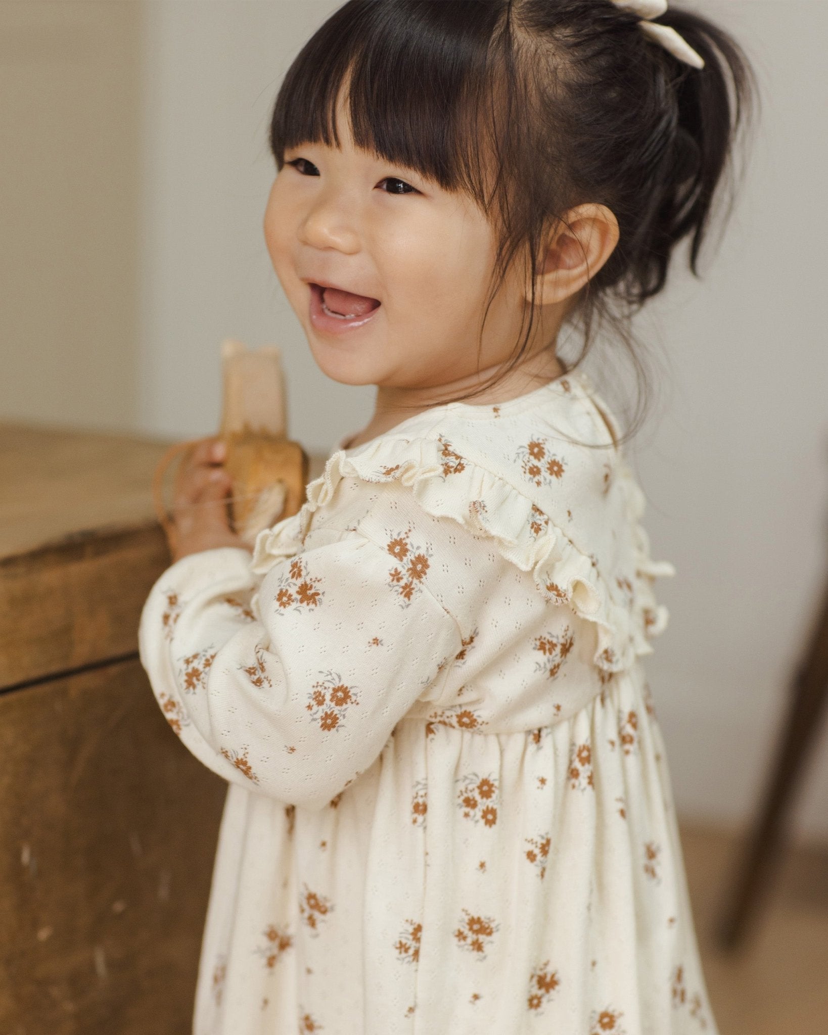 Long Sleeve Ruffle V Dress || Autumn Flora - Rylee + Cru Canada