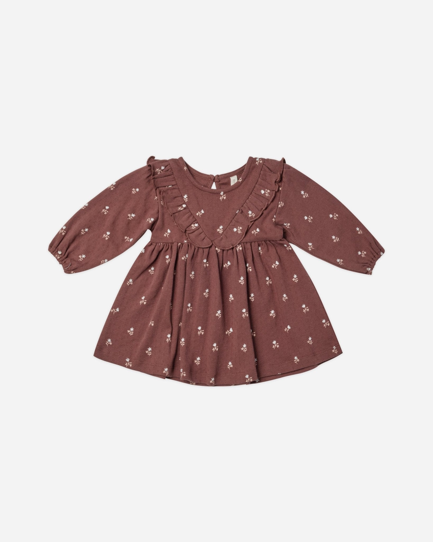 Long Sleeve Ruffle V Dress || Plum Fleur - Rylee + Cru Canada