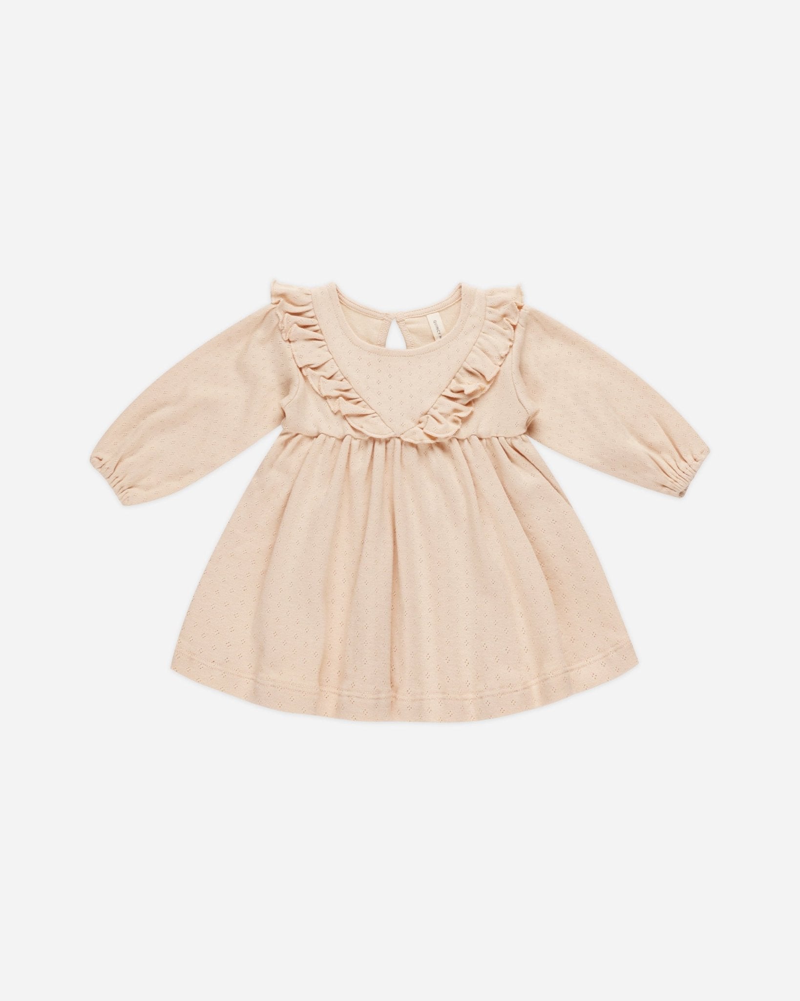 Long Sleeve Ruffle V Dress || Shell - Rylee + Cru Canada