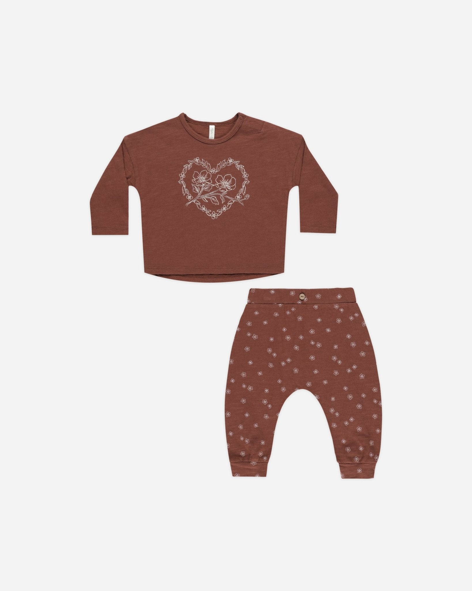 Long Sleeve Tee + Pant Set || Posey Heart* - Rylee + Cru Canada