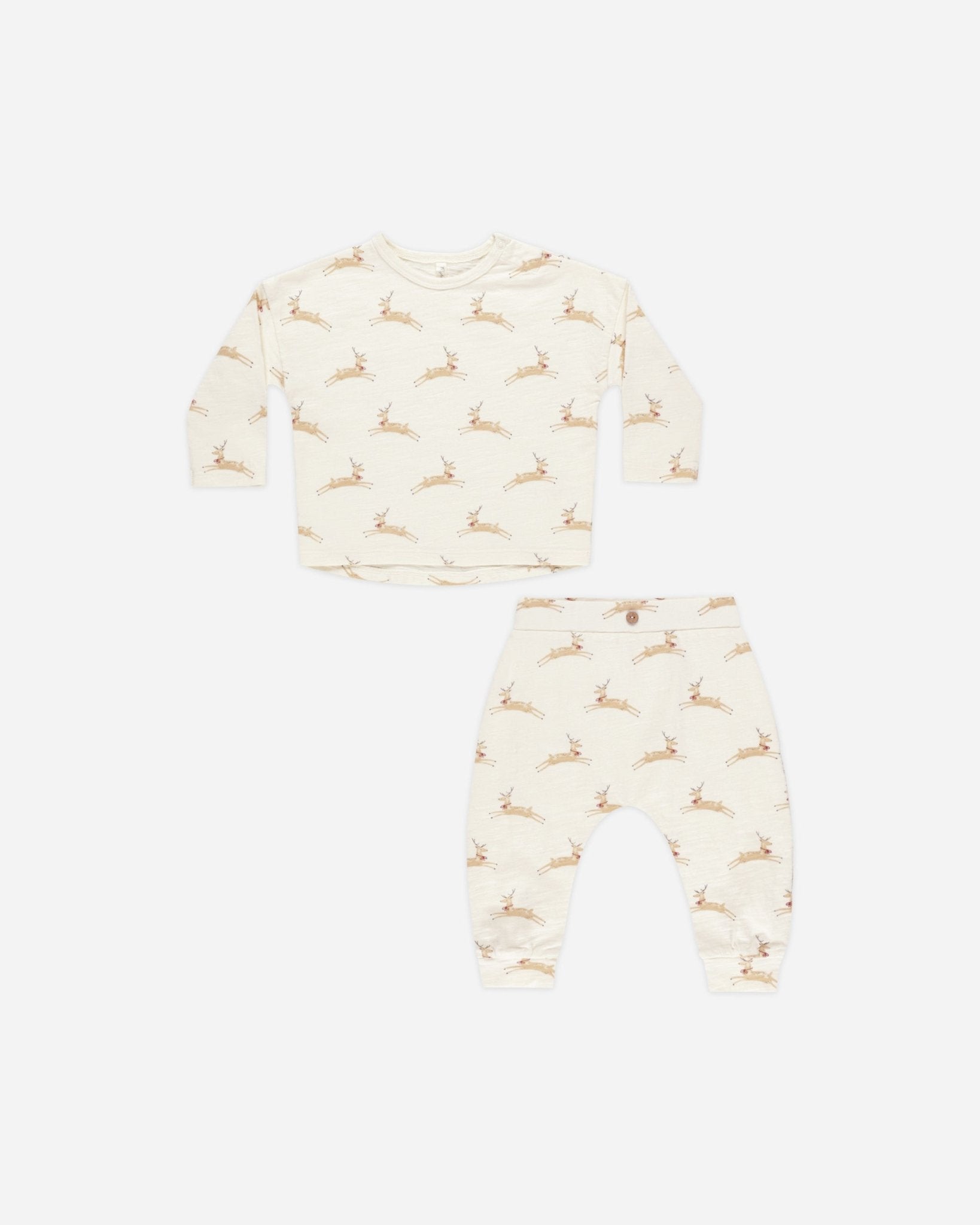 Long Sleeve Tee + Pant Set || Reindeer* - Rylee + Cru Canada