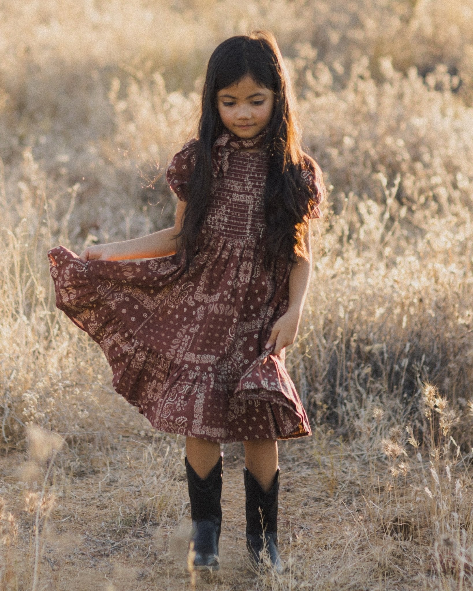 Lydia Dress || Brick Bandana - Rylee + Cru Canada