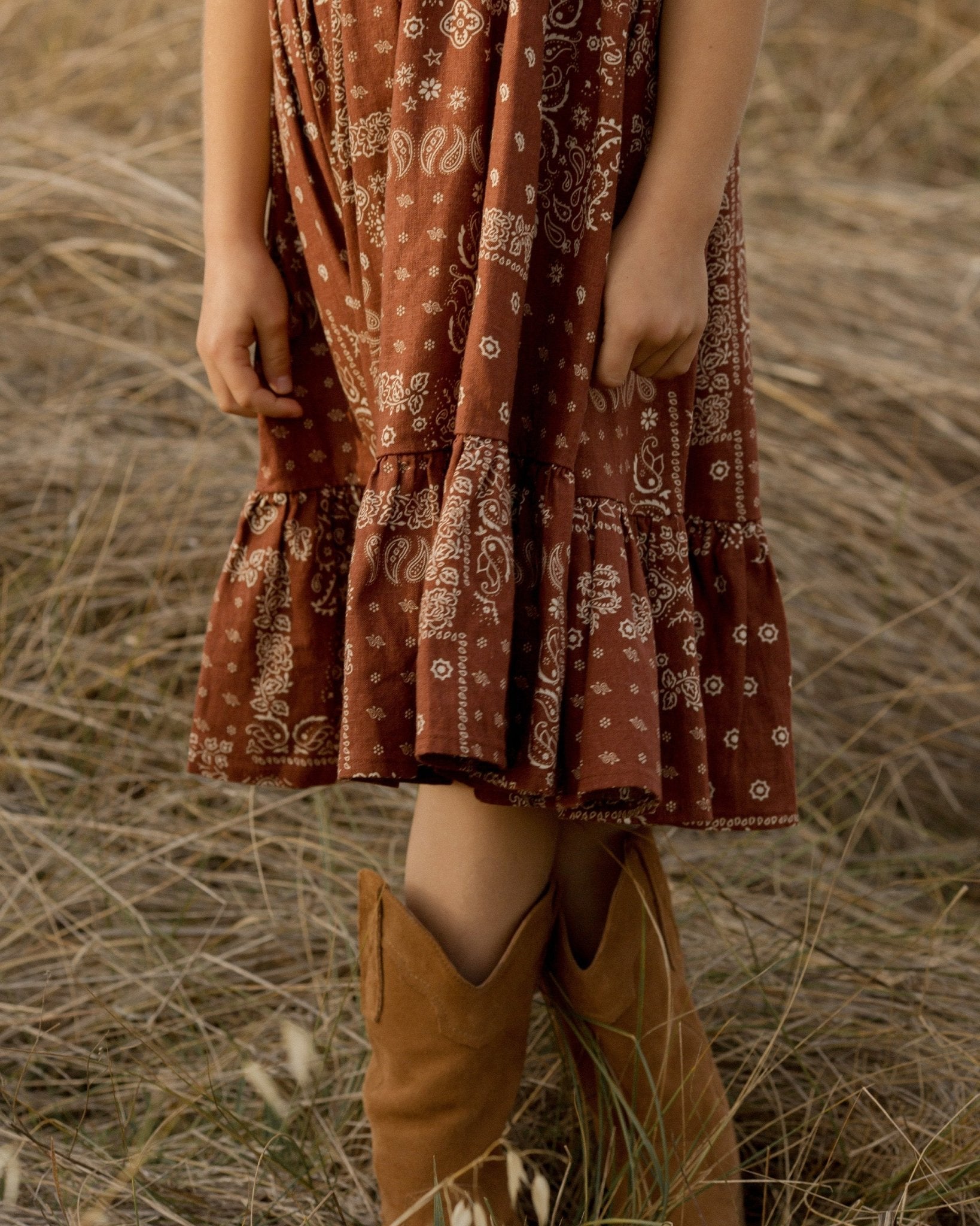 Lydia Dress || Brick Bandana - Rylee + Cru Canada