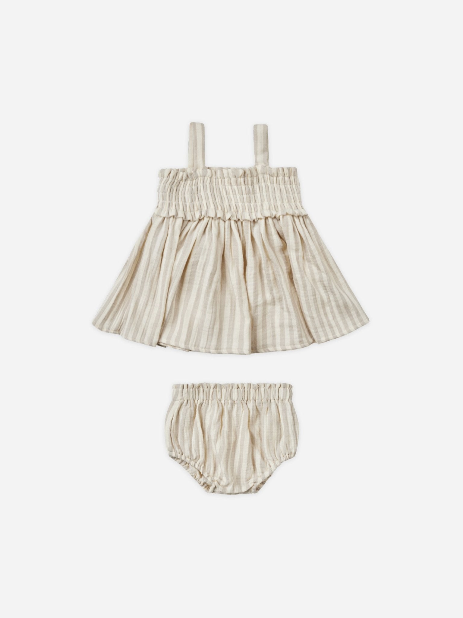 Mae Smocked Top + Bloomer Set || Ash Stripe - Rylee + Cru Canada