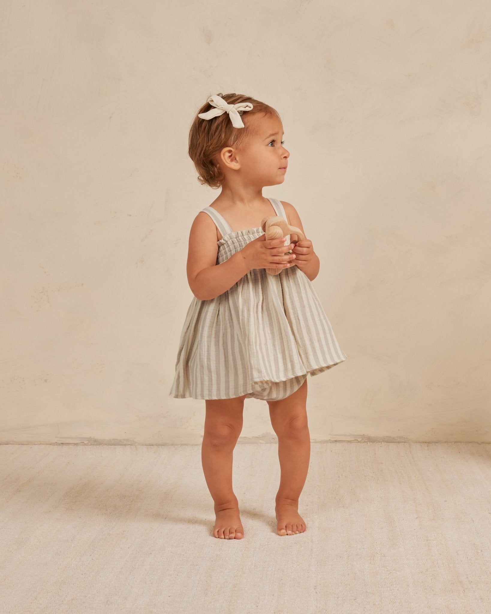 Mae Smocked Top + Bloomer Set || Ash Stripe - Rylee + Cru Canada