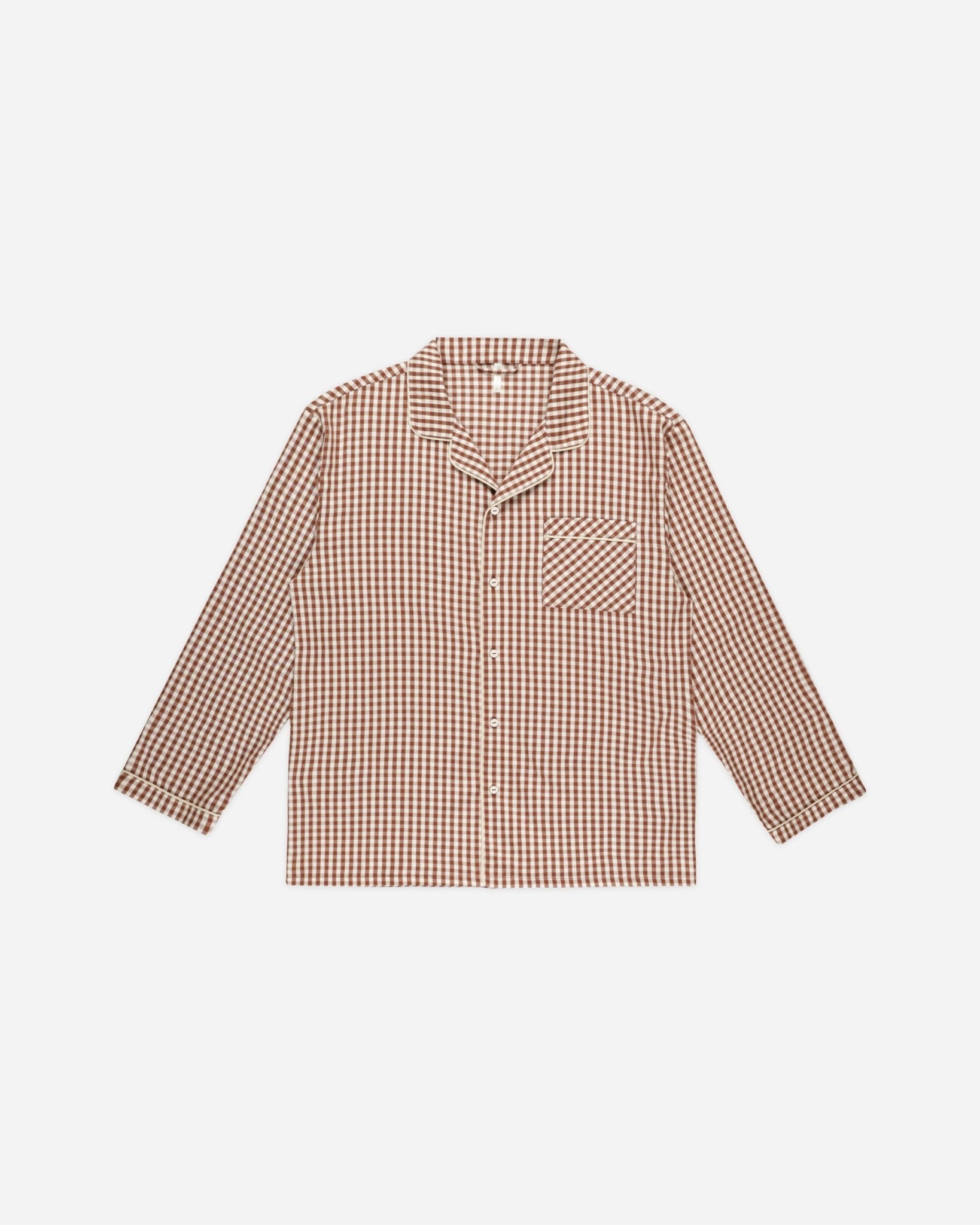 Men's Pajama Top | Brick Gingham - Rylee + Cru Canada