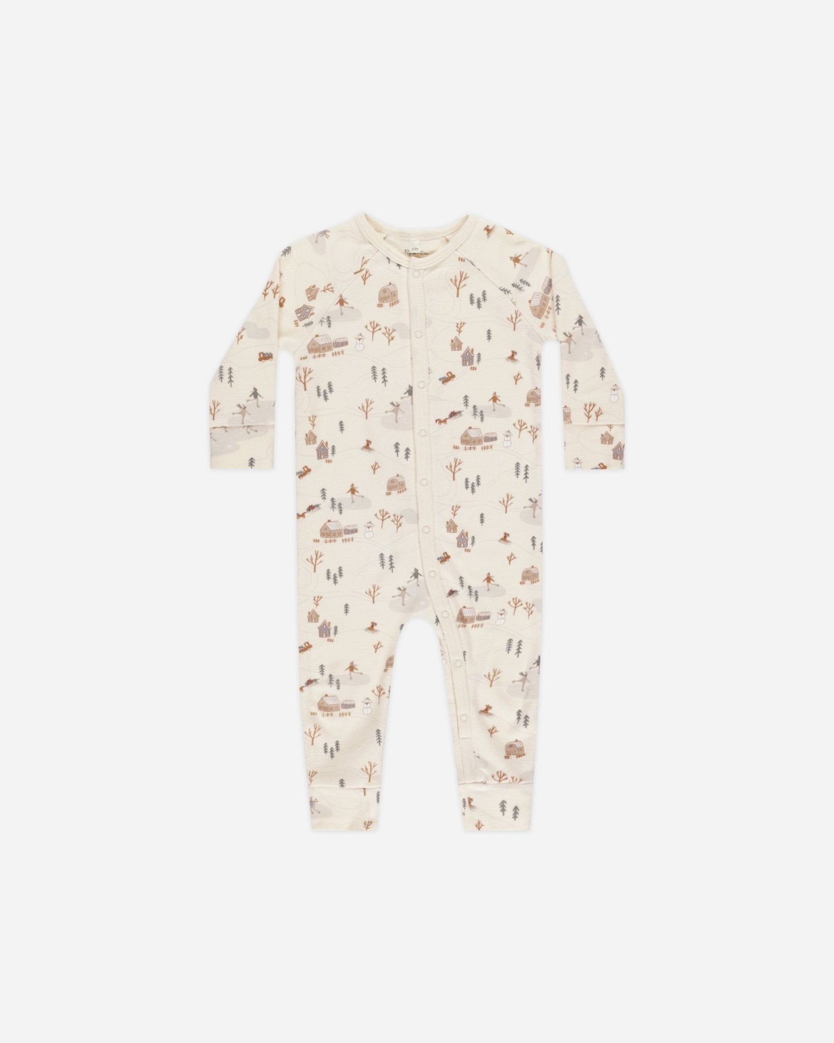 Organic Long John Pajamas || Winter Town - Rylee + Cru Canada