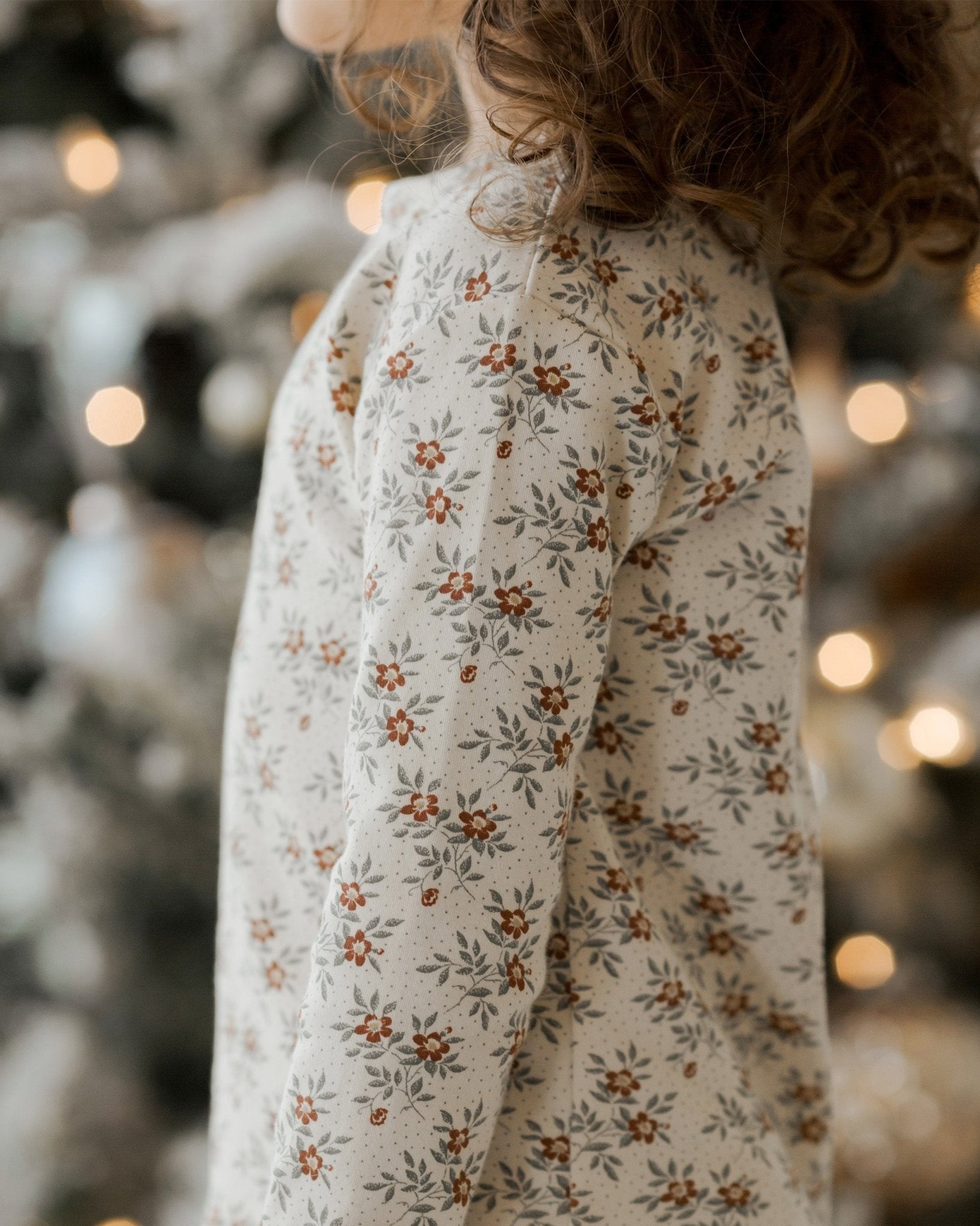 Organic Long Sleeve Pajama Set || Holiday Floral - Rylee + Cru Canada