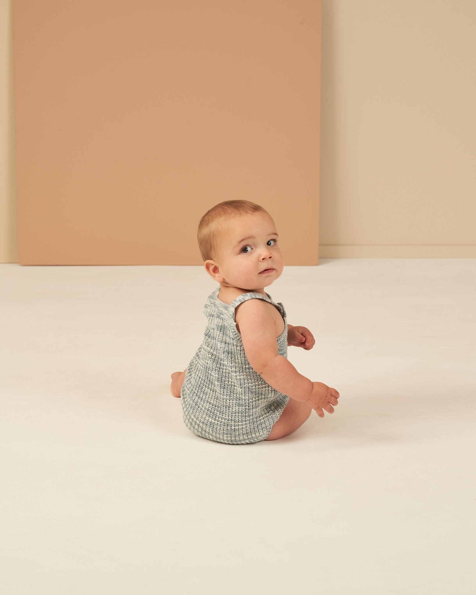 Pocketed Knit Romper || Heathered Blue - Rylee + Cru Canada