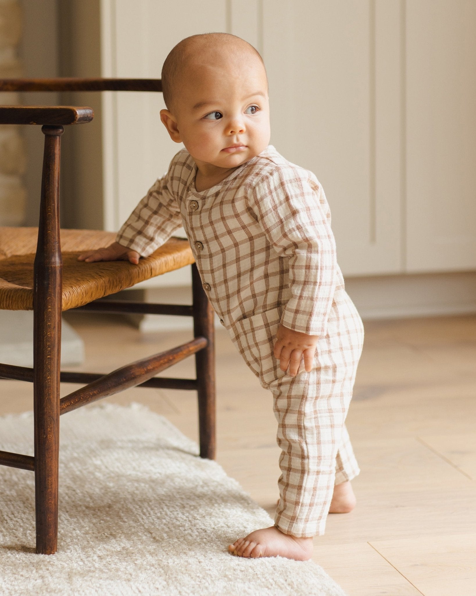 Pocketed Woven Jumpsuit || Cinnamon Plaid - Rylee + Cru Canada