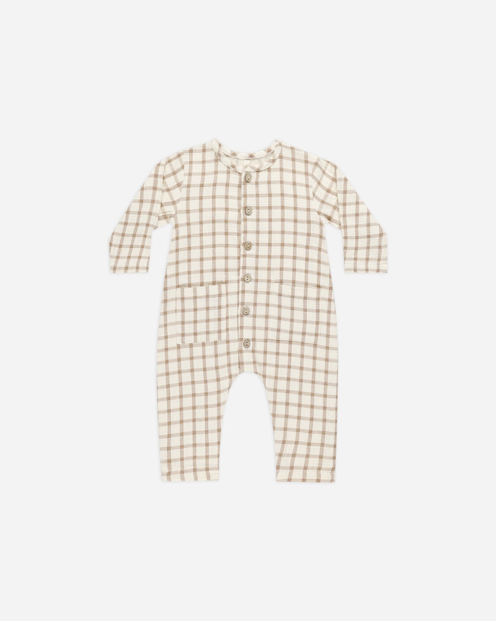 Pocketed Woven Jumpsuit || Cinnamon Plaid - Rylee + Cru Canada